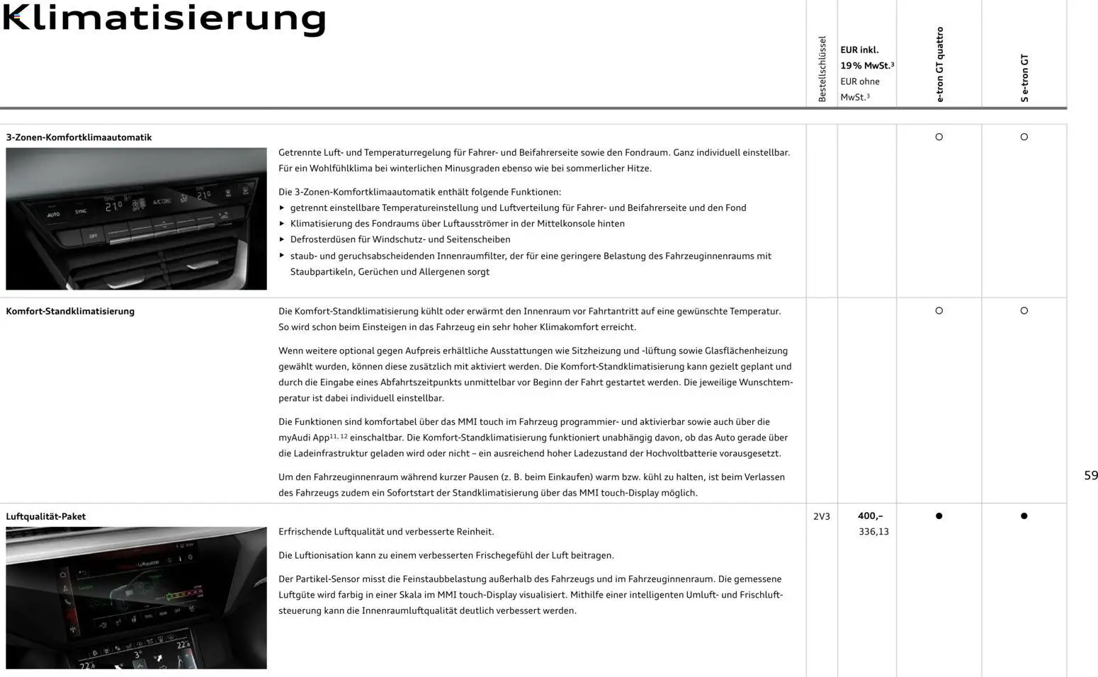 Audi e-tron GT – gültig ab 28.10.2025 | Seite: 59