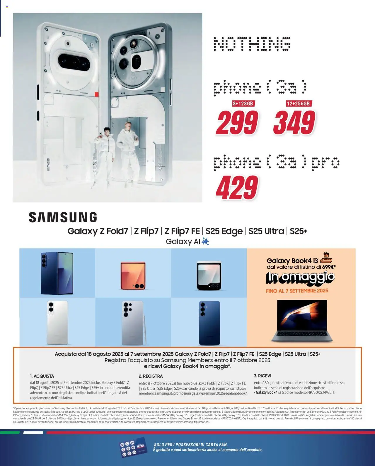 Volantino Trony del 21.08.2025 | Pagina: 45 | Prodotti: Samsung Galaxy, Data, Samsung