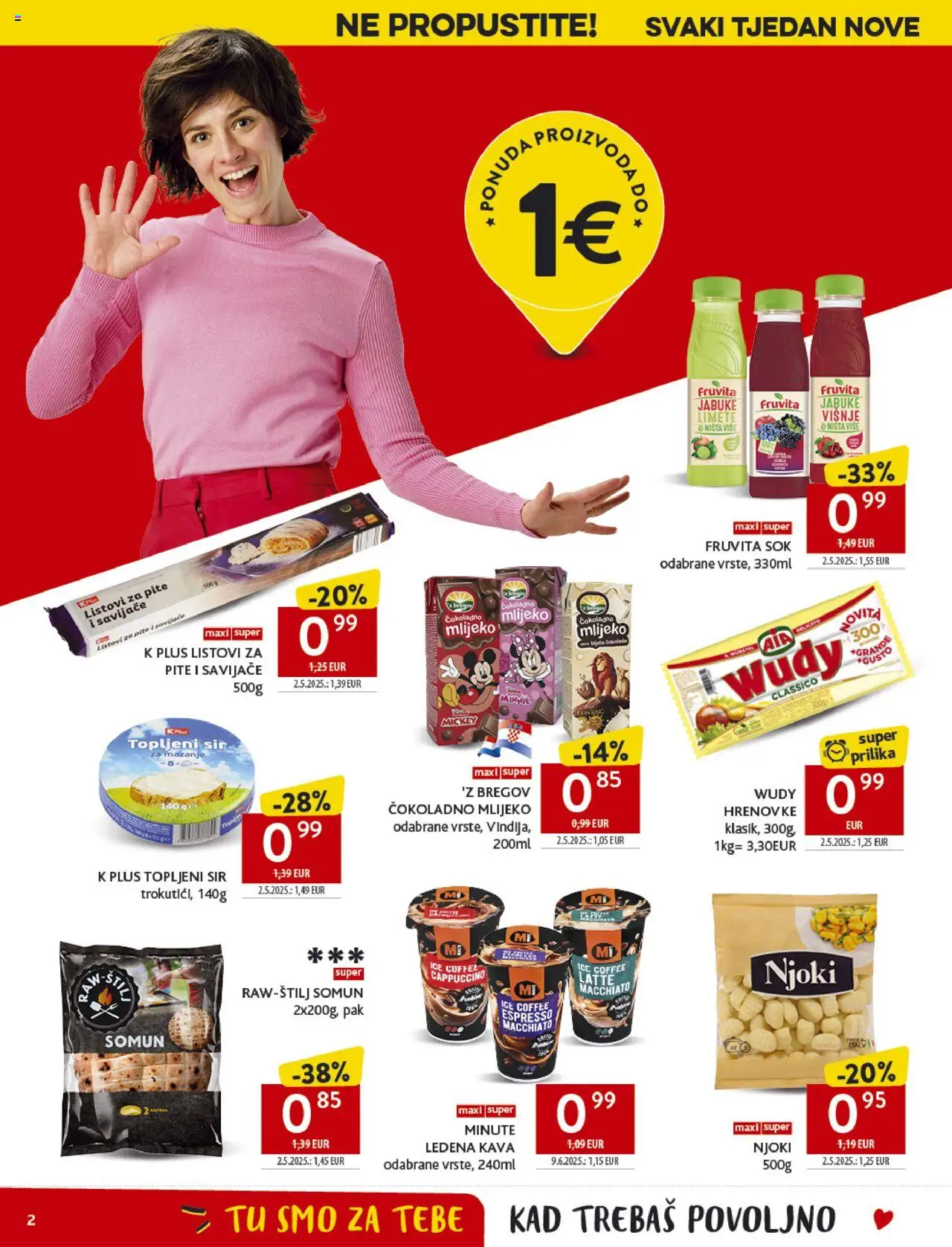 Konzum katalog | vrijedi od 27.08.2025 | Stranica: 2 | Proizvodi: Listovi za pite, Jabuke, Ledena kava, Cappuccino