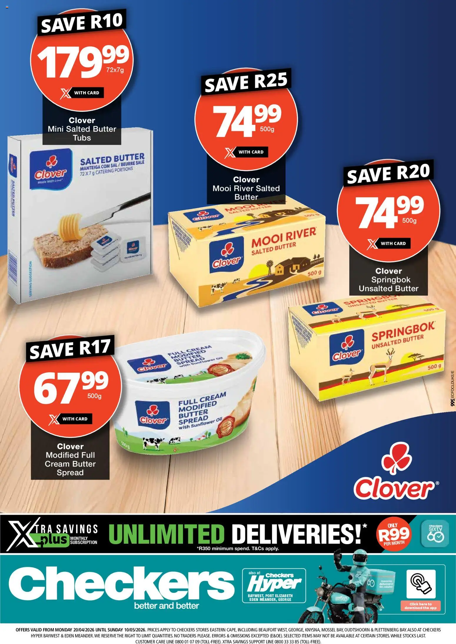 New Checkers catalogue – valid from 20.04.2026 | Page: 1 | Products: Butter, Oil, Cream