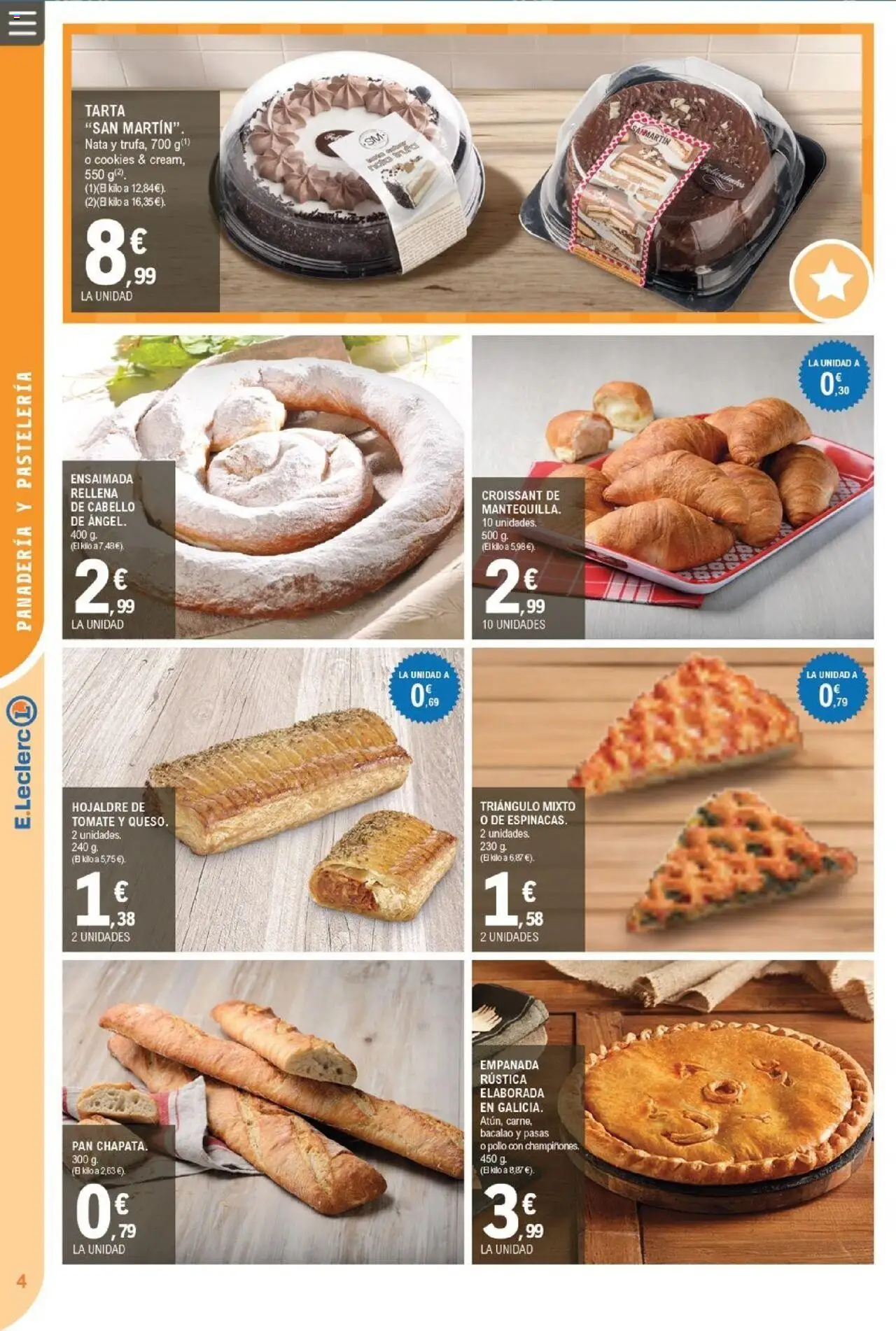 E.Leclerc folleto │ válido desde el 22.10.2025 | Página: 4 | Productos: Pan, Croissant, Πορσελάνη, Panadería