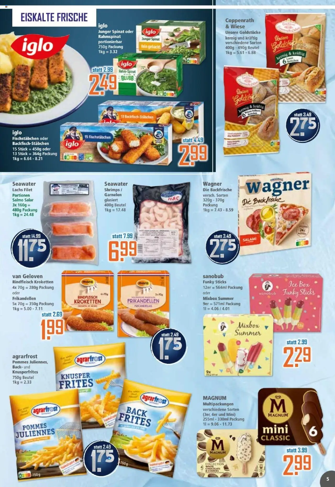 Klaas & Kock Prospekt - gültig ab dem 21.07.2025 | Seite: 5 | Produkte: Box, Pommes, Lachs, Fischstabchen