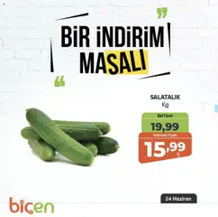 Biçen Market  Bir İndirim MaSali - 24.06.2025 tarihinden itibaren geçerlidir | Sayfa: 19 | Ürünler: Raf, Salatalık