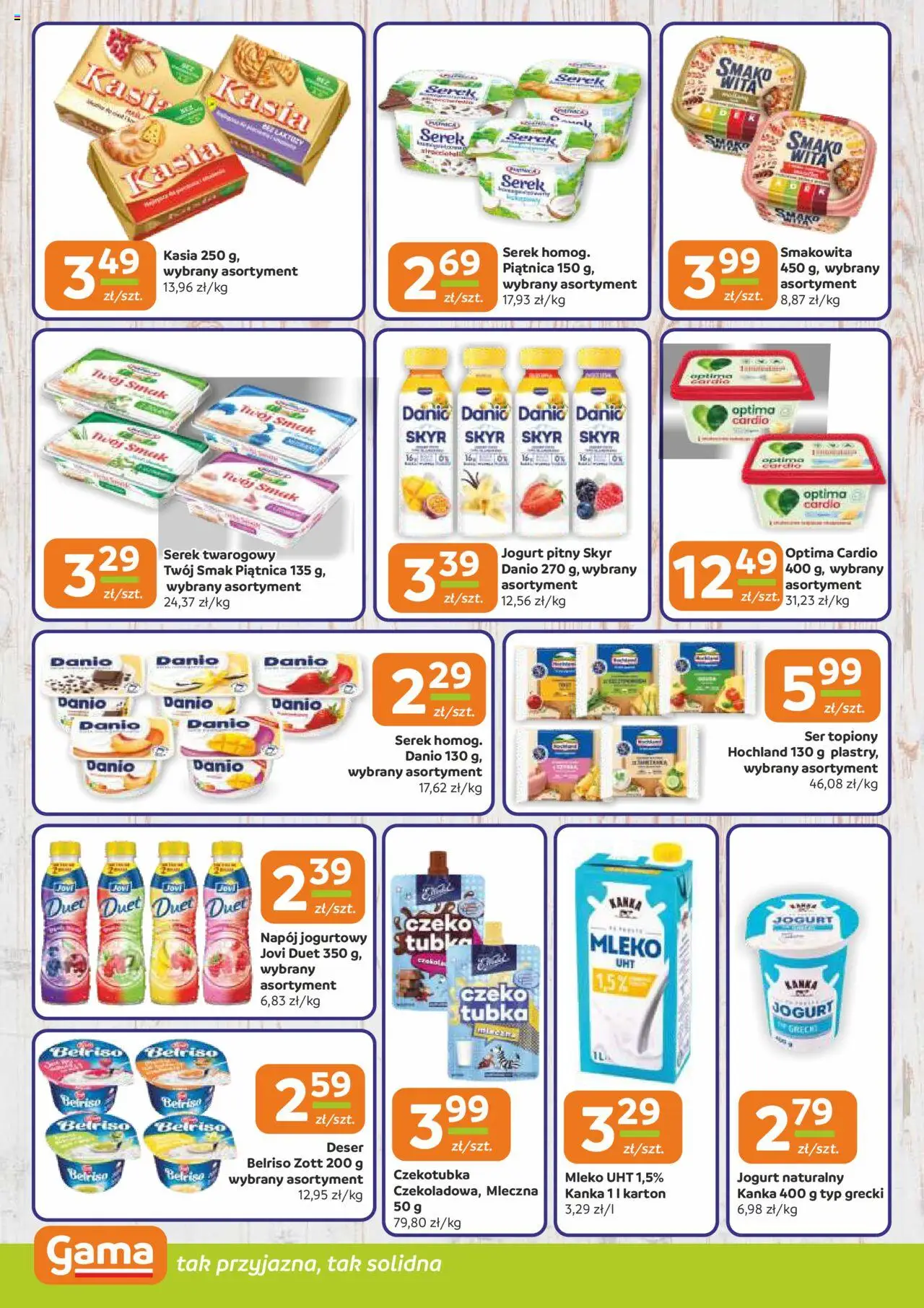 Gama Gazetka od 07.08.2025 | Strona: 6 | Produkty: Serek, Optima cardio, Jogurt pitny, Ser