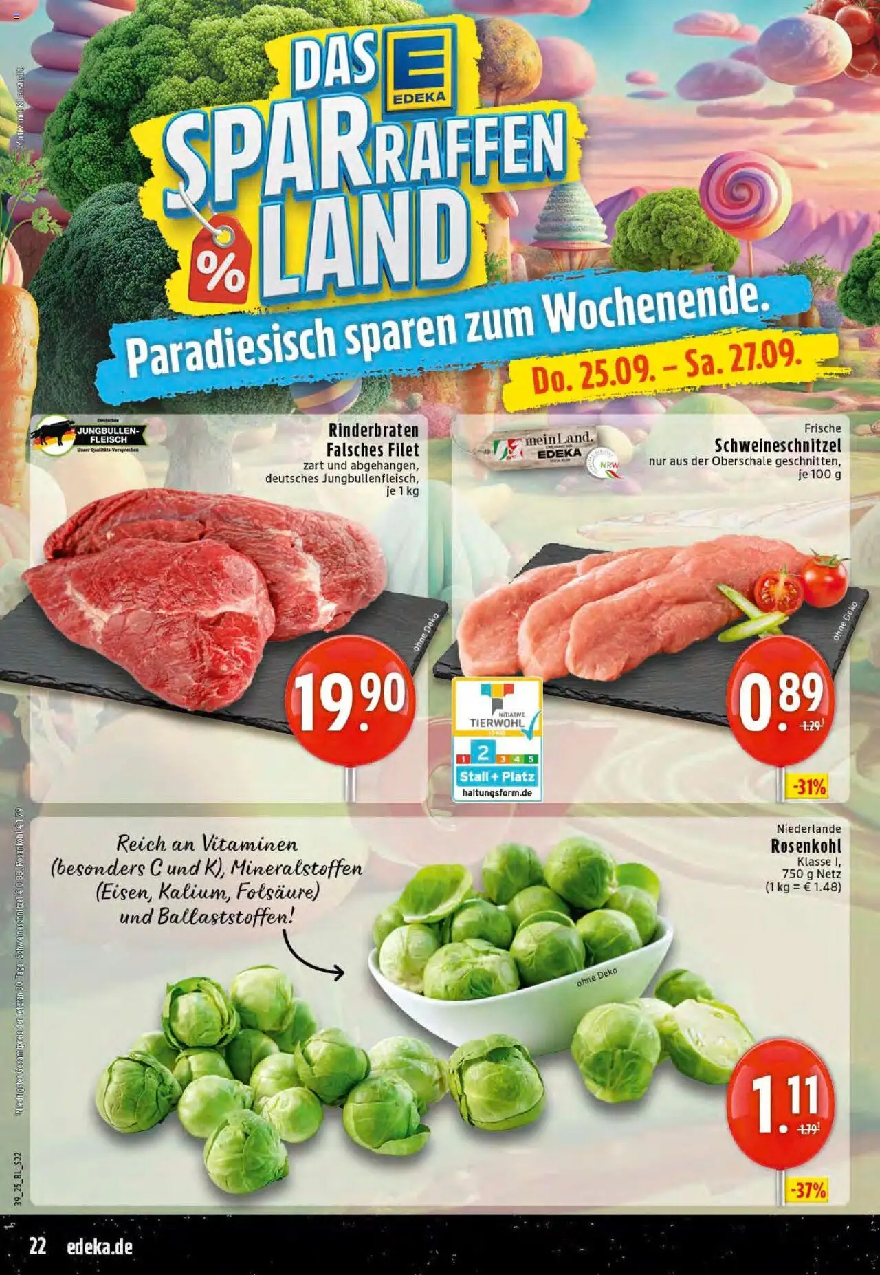 Edeka prospekt Dortmund-Eving	 – gültig ab 21.09.2025 | Seite: 22 | Produkte: Rinderbraten, Fleisch