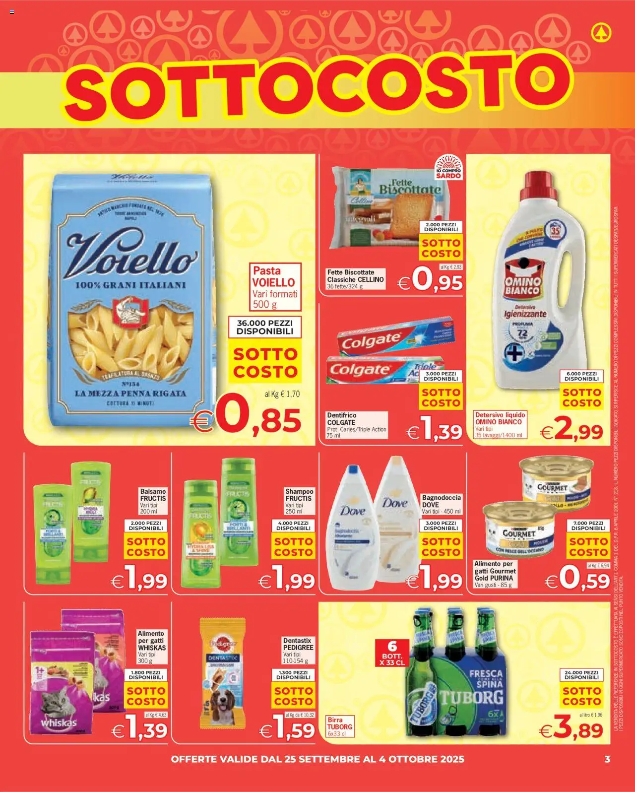 Volantino Despar del 25.09.2025 | Pagina: 3 | Prodotti: Balsamo, Birra, Pasta, Fette biscottate