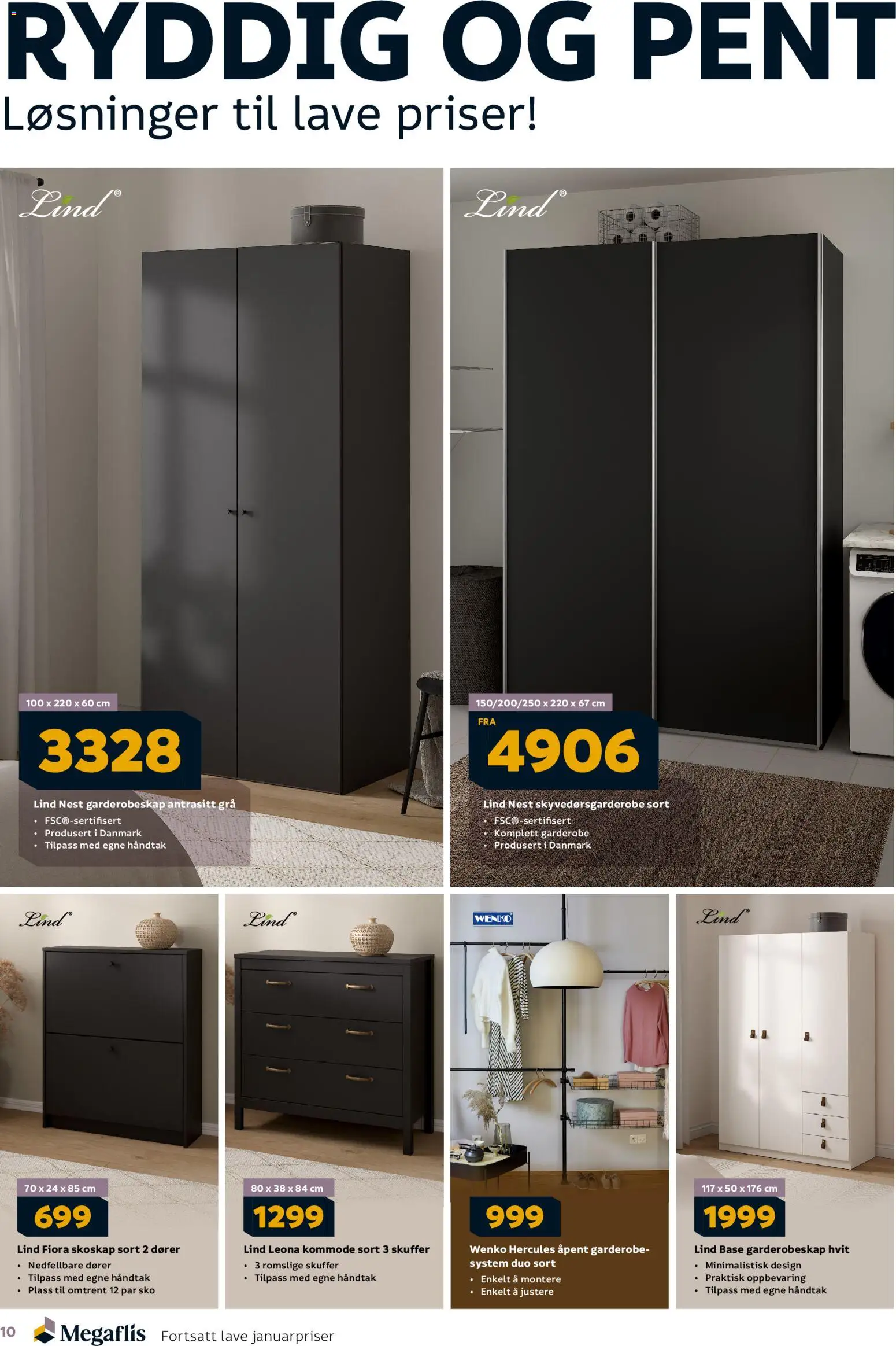 {H1} | Side: 10 | Produkter: Garderobeskap, Kommode, Skoskap, Håndtak