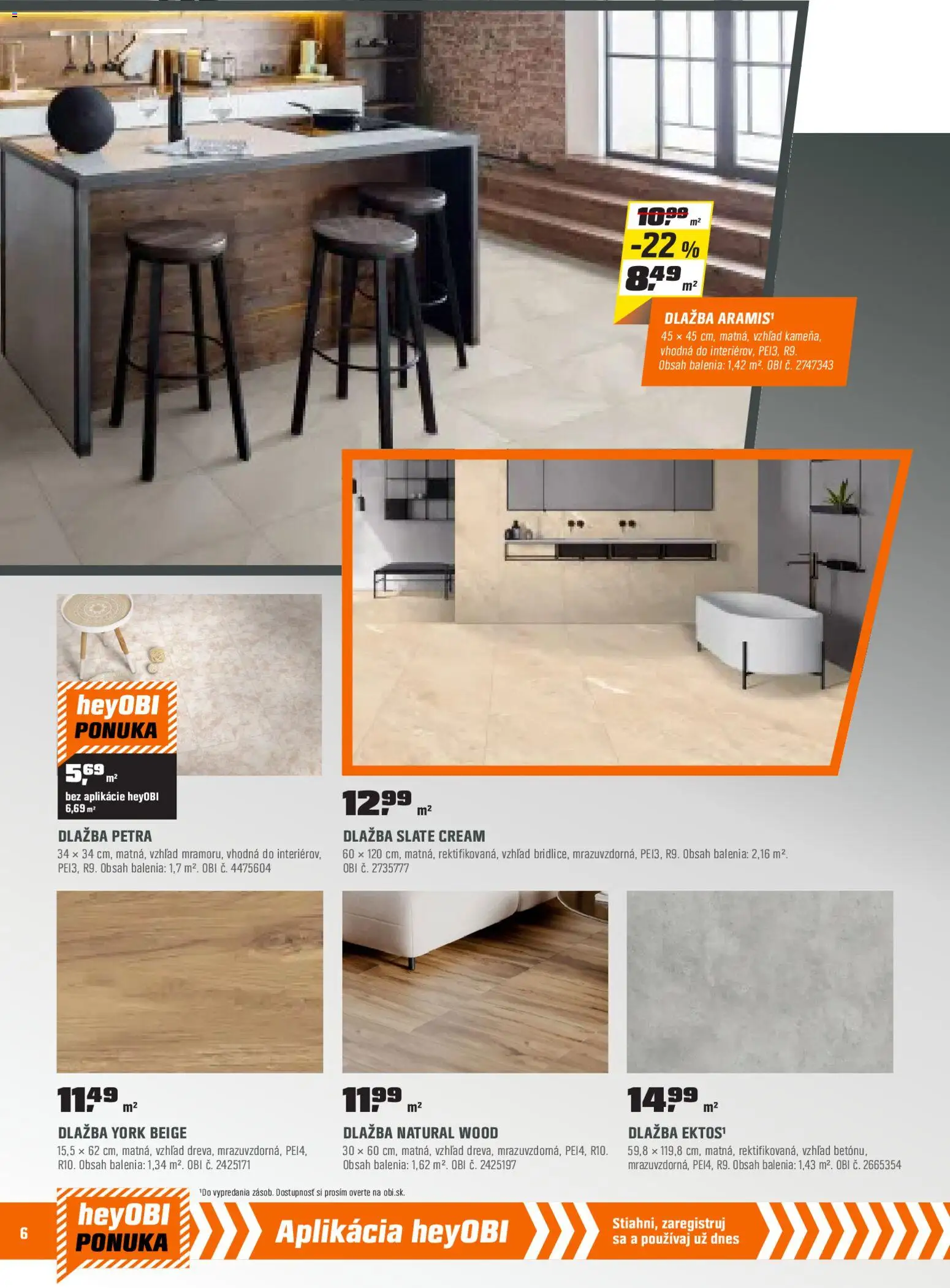 Nové OBI akcie – leták je platný od 02.01.2026 | Strana: 6 | Produkty: Dlažba