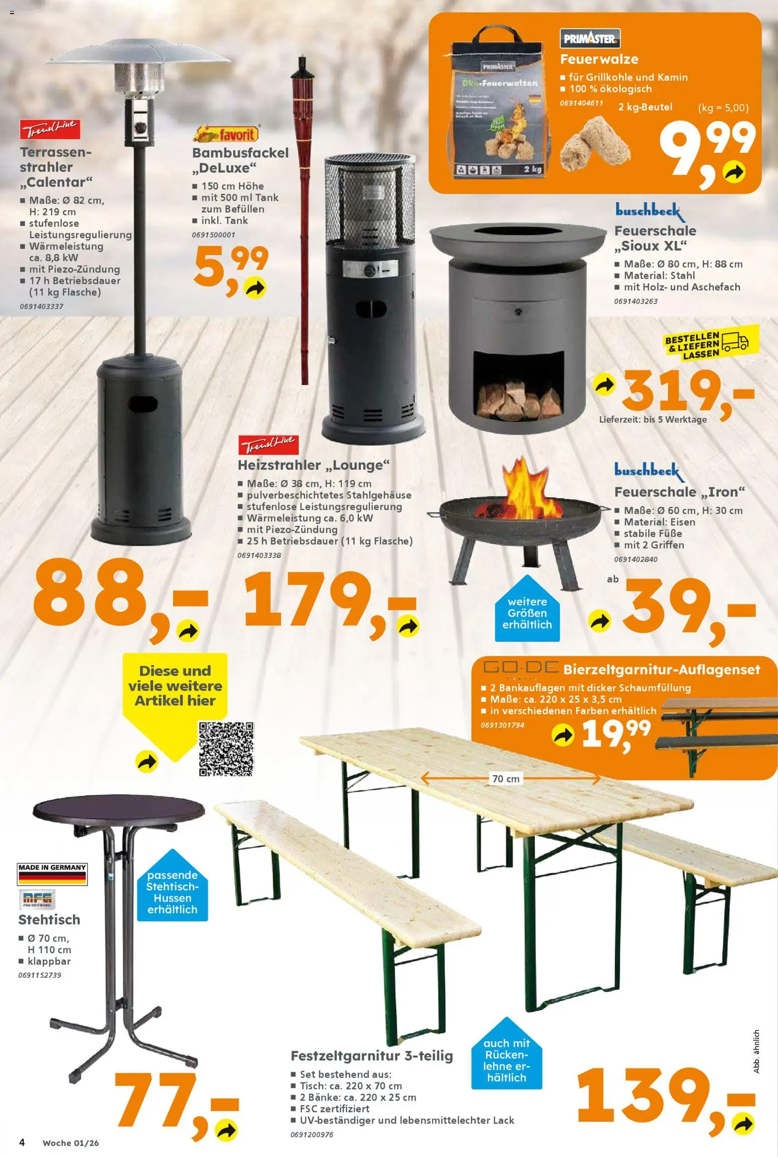 Globus Baumarkt prospekt Oststeinbek	 – gültig ab 29.12.2025 | Seite: 4 | Produkte: Kamin, Tisch