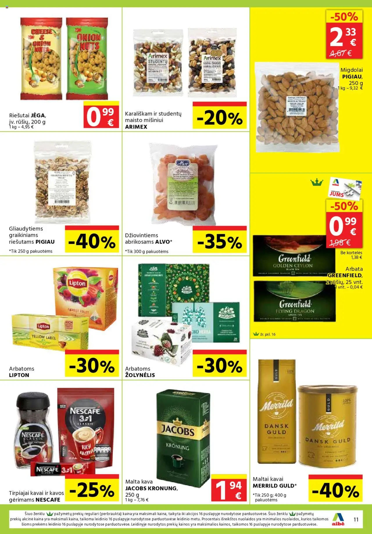 AIBE leidinys│galioja nuo 22.05.2025 | Puslapis: 11 | Prekių: Riešutai, Kava, Arbata