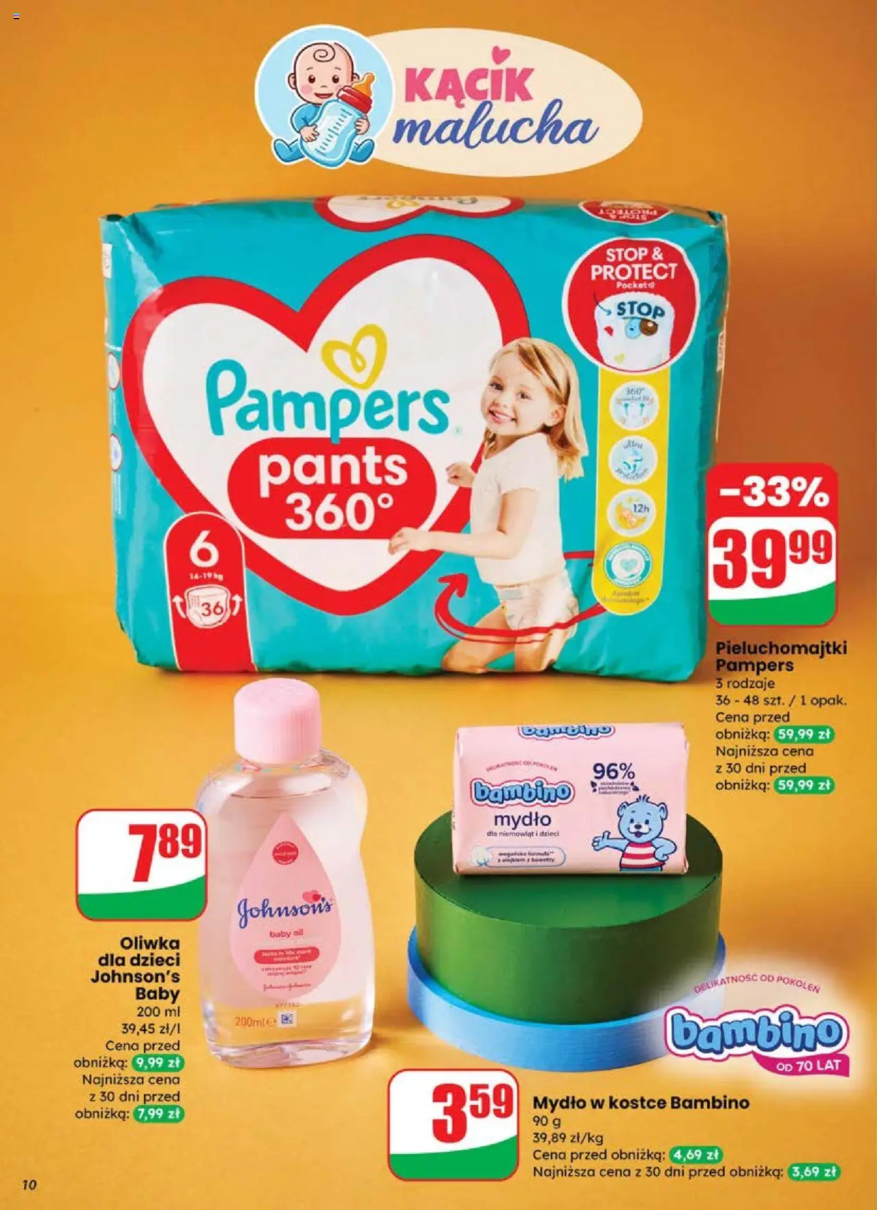 Dino Gazetka od 25.06.2025 | Strona: 10 | Produkty: Pampers, Pieluchomajtki, Mydło