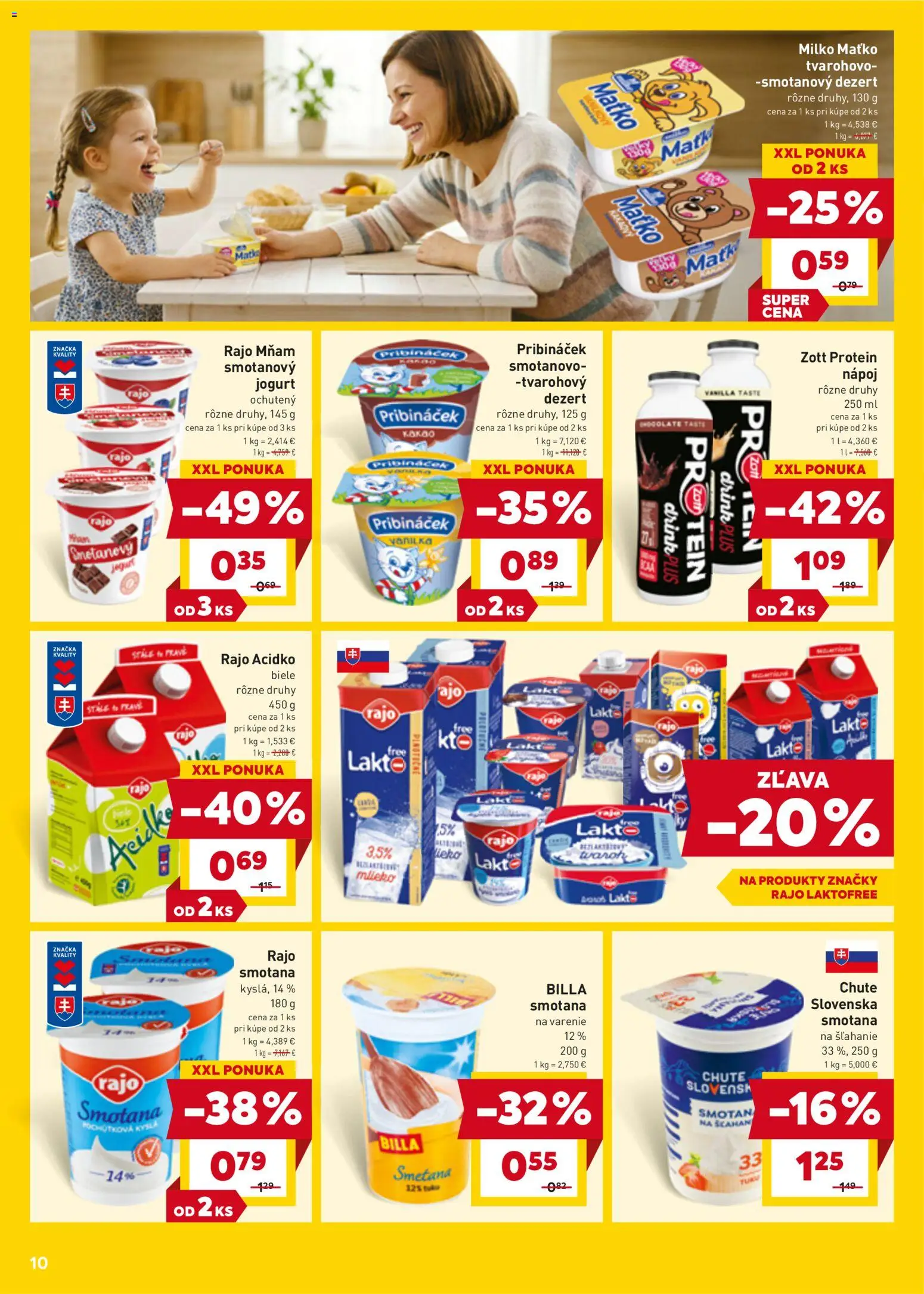 Nové Billa akcie – leták je platný od 07.04.2026 | Strana: 12 | Produkty: Jogurt, Smotana, Protein, Acidko