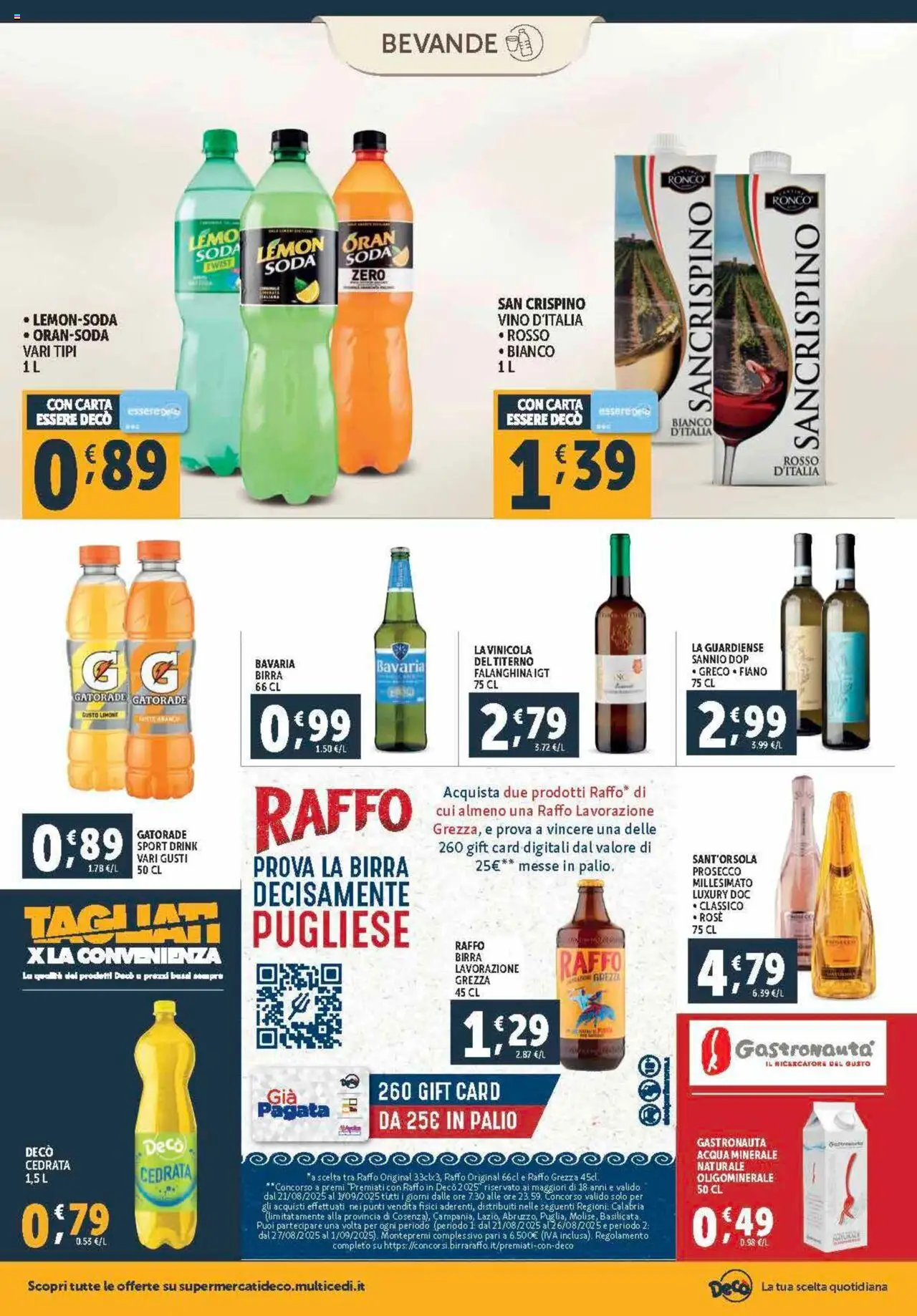 Volantino Decò del 21.08.2025 | Pagina: 12 | Prodotti: Birra, Acqua, Vino, Cedrata