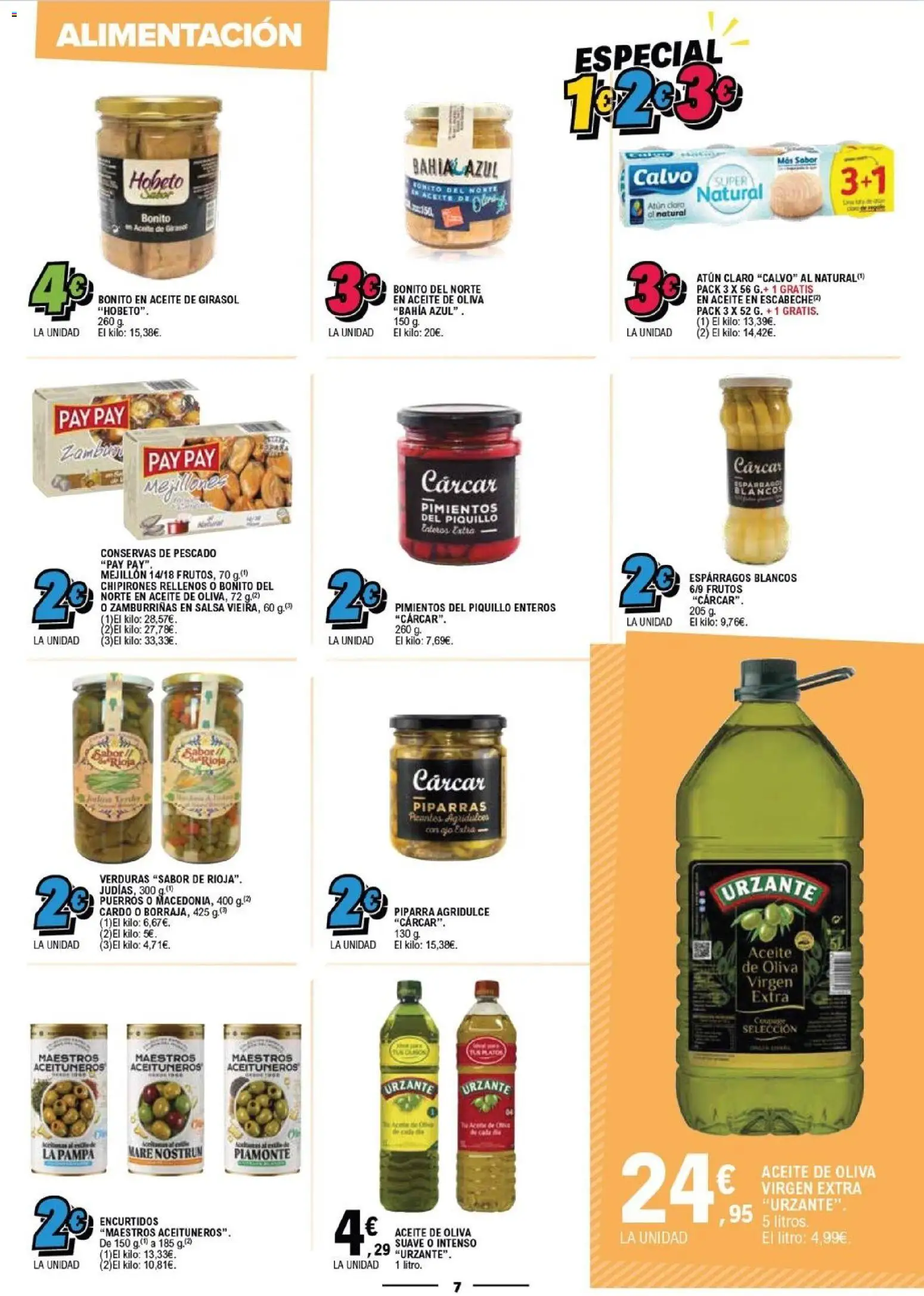 E.Leclerc folleto │ válido desde el 28.01.2026 | Página: 7 | Productos: Aceite, Aceite de oliva virgen extra, Aceite de girasol, Atún claro