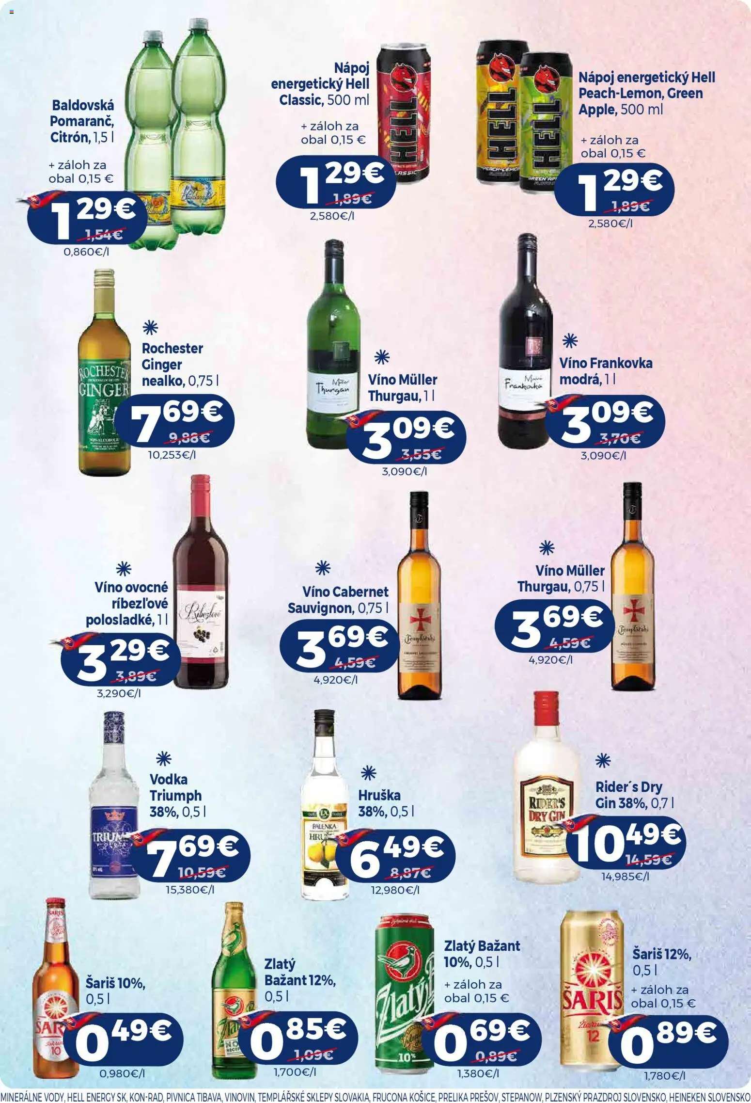 Nové Milk Agro akcie – leták je platný od 21.01.2026 | Strana: 14 | Produkty: Víno, Šariš, Gin, Baldovská