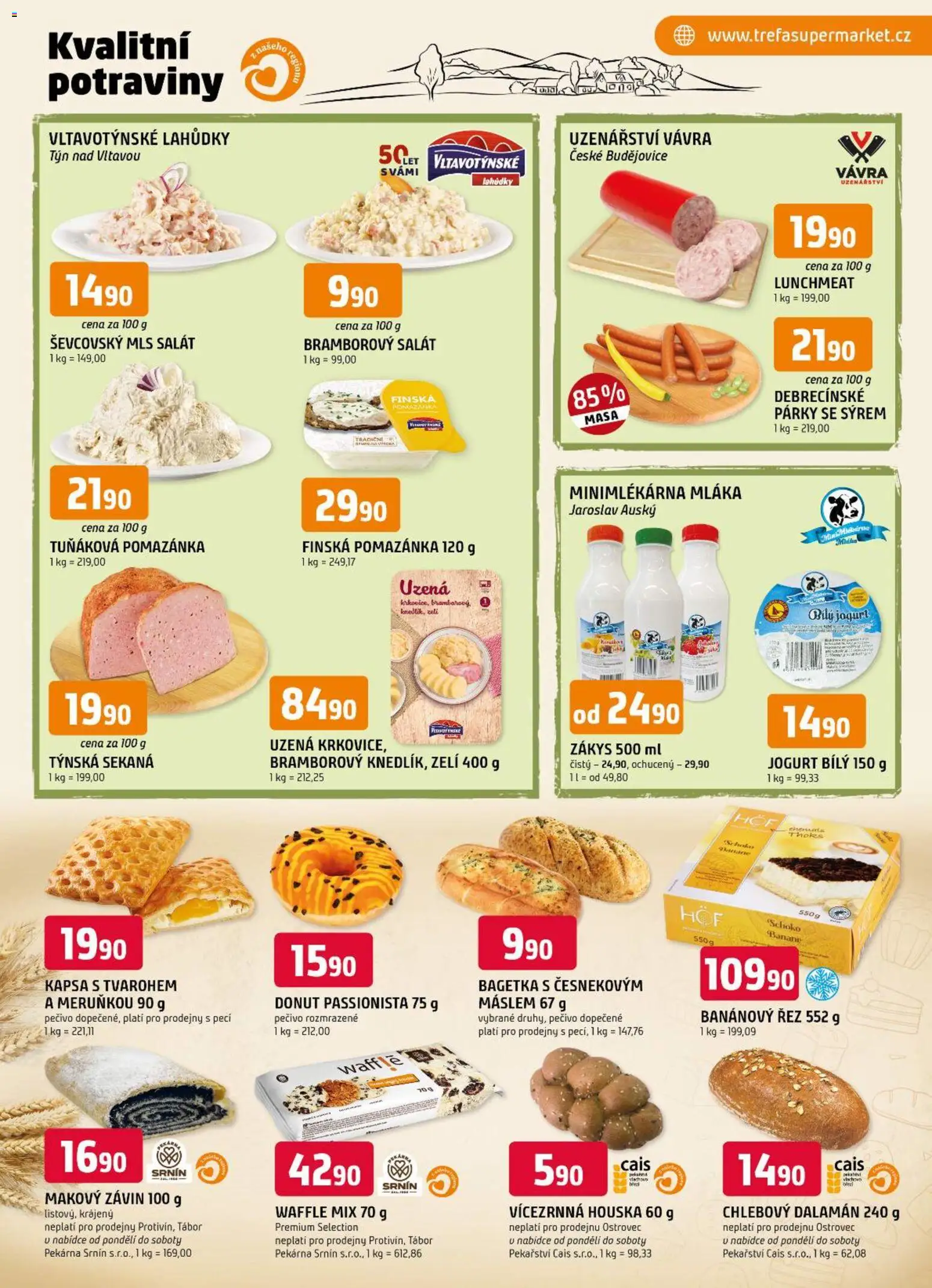 Trefa leták od 22.04.2026 | Strana: 5 | Produkty: Donut, Tuňáková pomazánka, Pekárna, Bílý jogurt