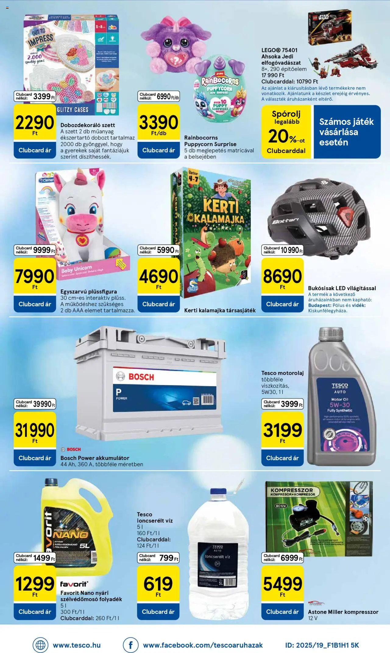 Tesco akciós ujság - amely érvényes a következő dátumtól: 03.07.2025 | Oldal: 32 | Termékek: Kompresszor, Akkumulátor, Motorolaj, Társasjáték