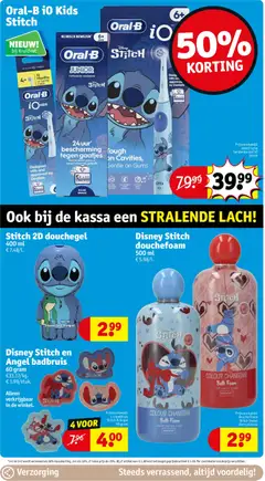 Stitch 2D douchegel, Stitch 2D shower gel, 400 ml - Voorbeeld van een folder van Kruidvat, geldig van 17.02.2026 | Pagina: 38 | Producten: Douche, Shampoo, Douchegel, Tandenborstel