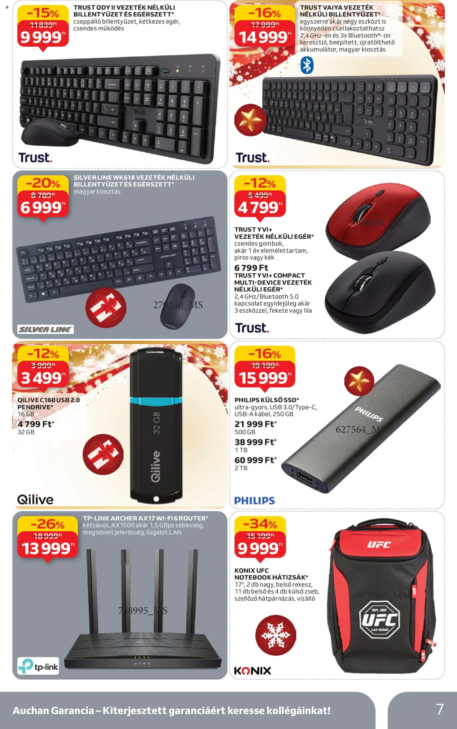 Auchan akciós ujság - amely érvényes a következő dátumtól: 27.11.2025 | Oldal: 7 | Termékek: Billentyűzet, USB