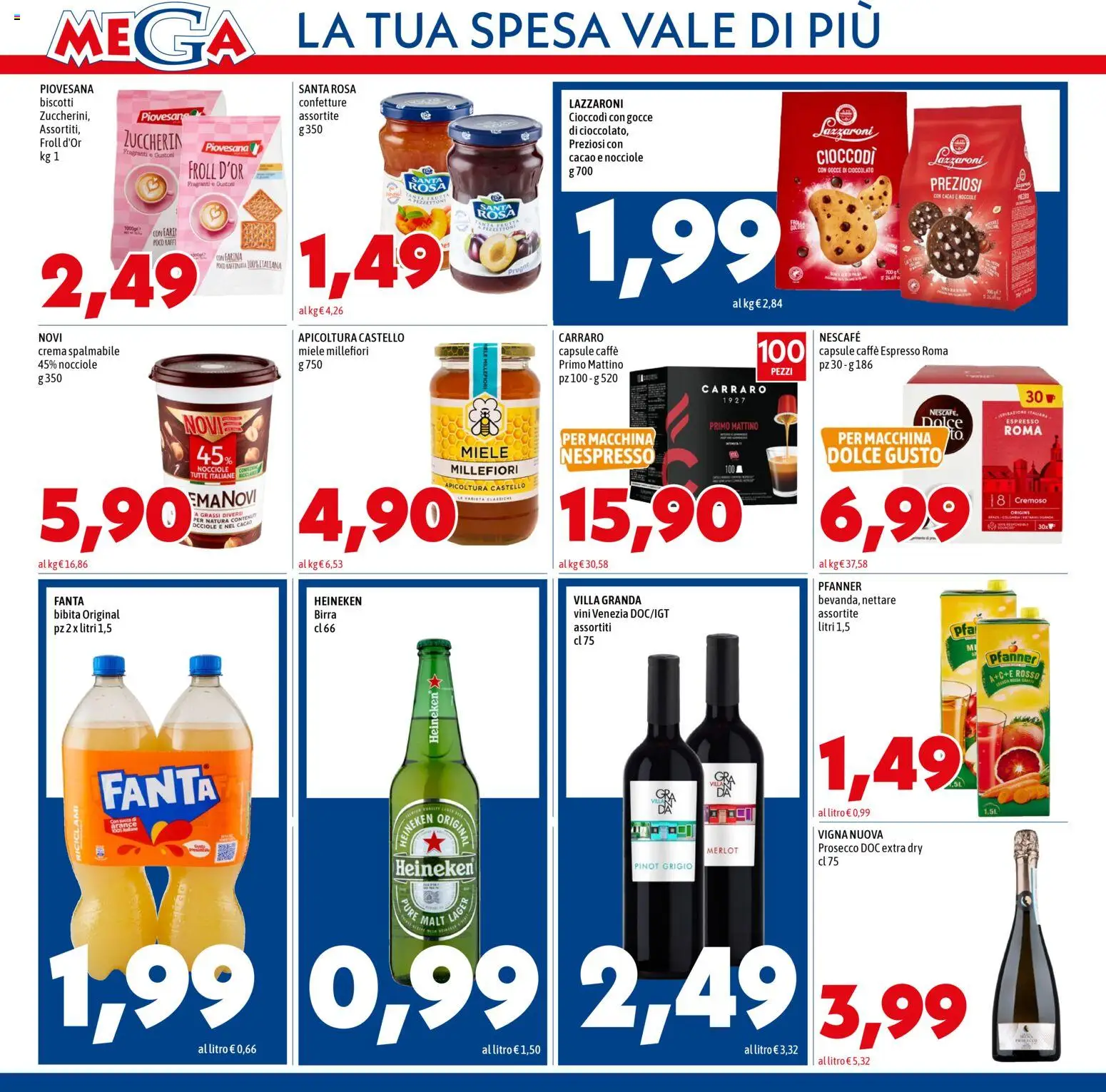Volantino Mega del 02.01.2026 | Pagina: 10 | Prodotti: Birra, Farina, Nocciole, Heineken