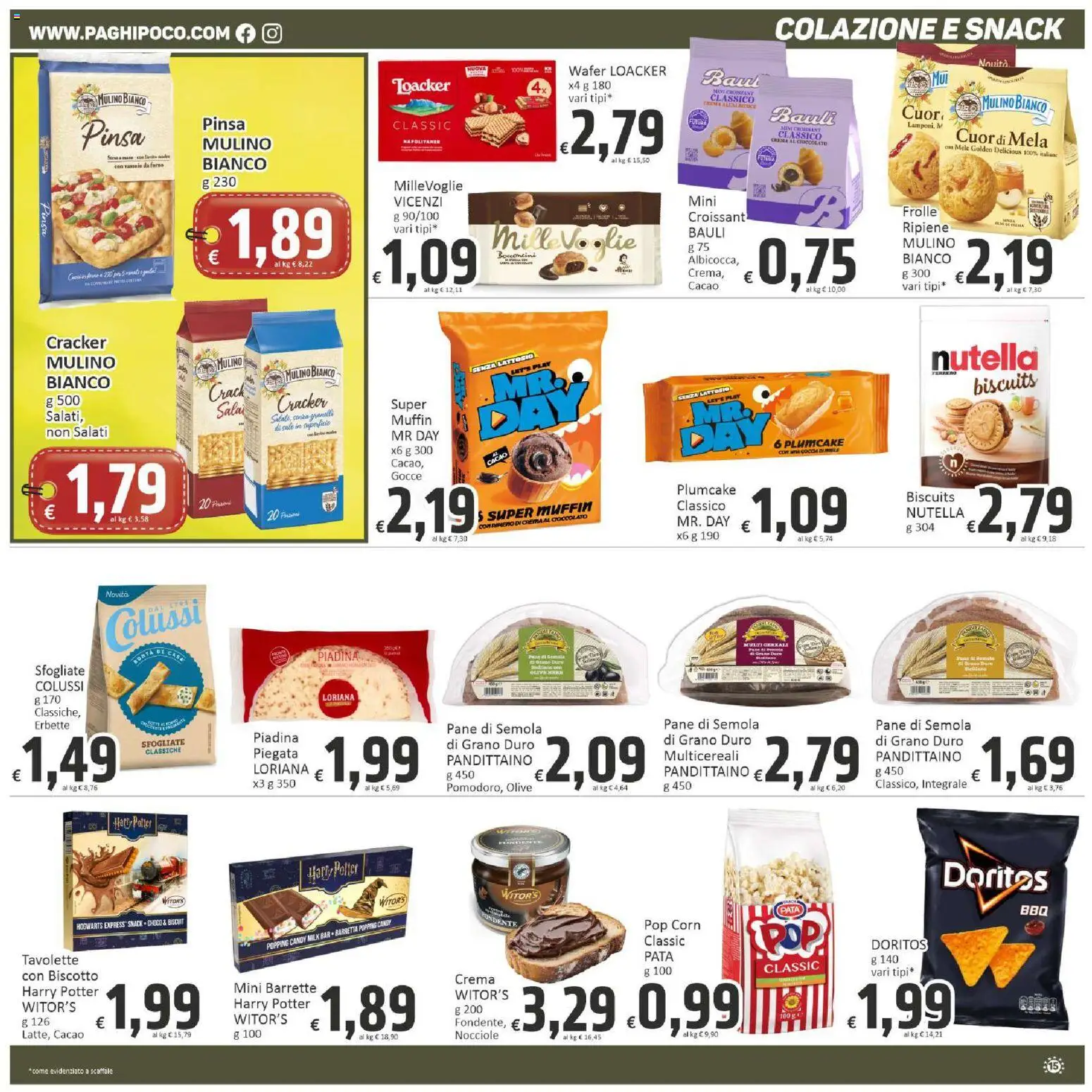 Volantino Paghi Poco del 16.04.2026 | Pagina: 15 | Prodotti: Pane, Mele, Piadina, Croissant