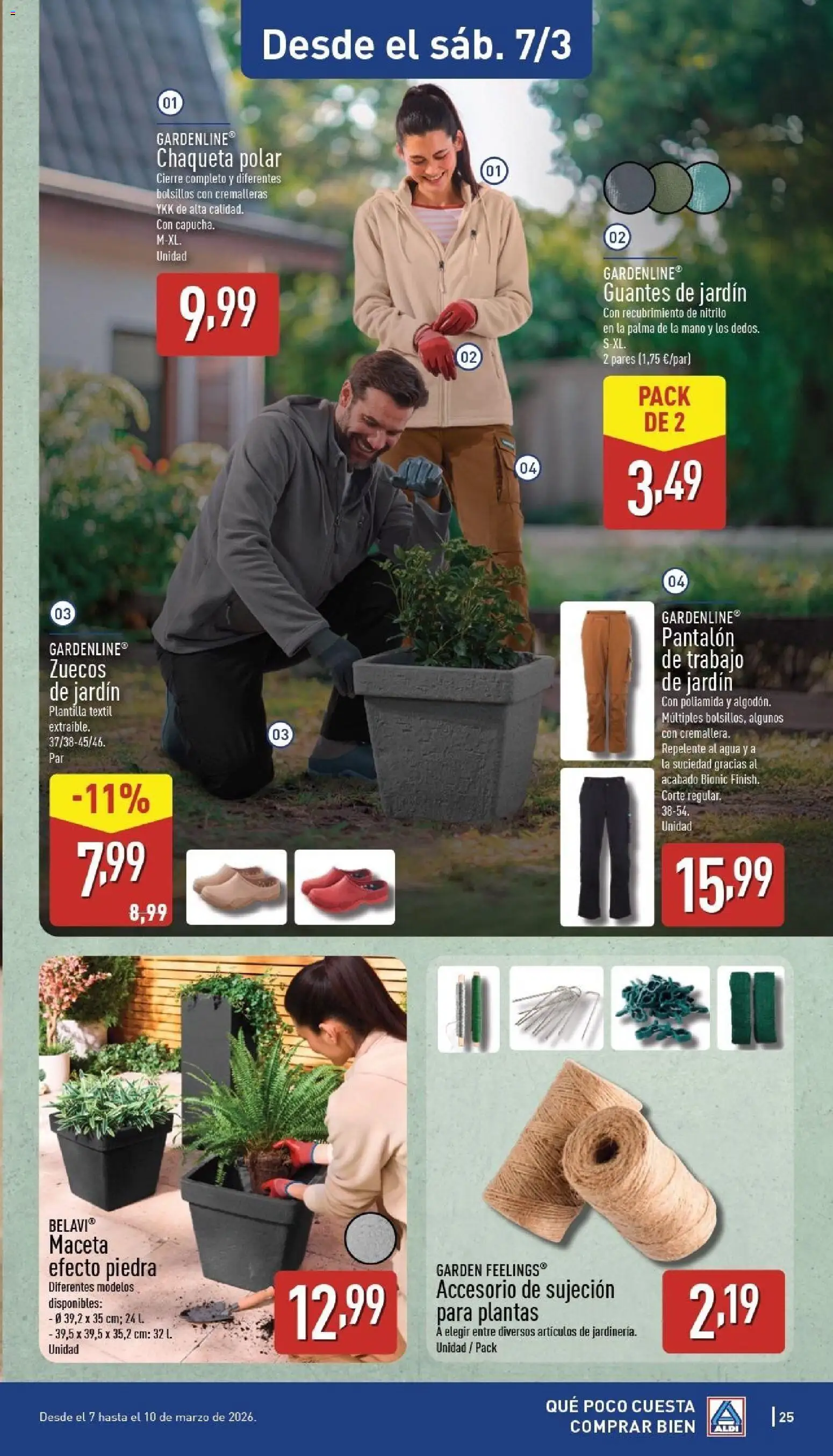 Aldi folleto Baleares │ válido desde el 02.03.2026 | Página: 25 | Productos: Chaqueta, Guantes, Maceta