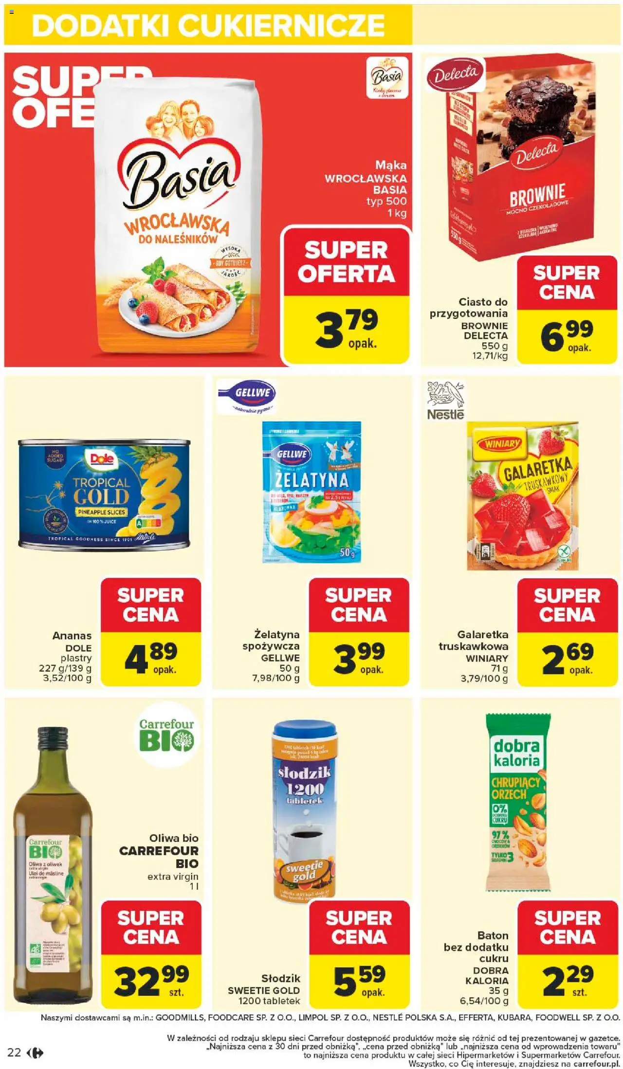 Carrefour Gazetka od 22.09.2025 | Strona: 24 | Produkty: Oliwa z oliwek extra virgin, Baton, Brownie, Ananas