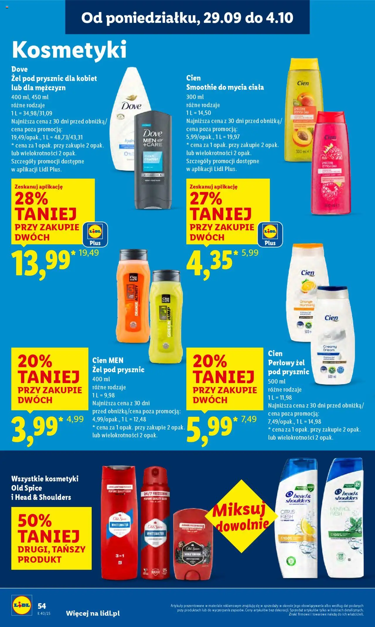 Lidl Gazetka od 29.09.2025 | Strona: 58 | Produkty: Kosmetyki, Smoothie, Prysznic, Old spice