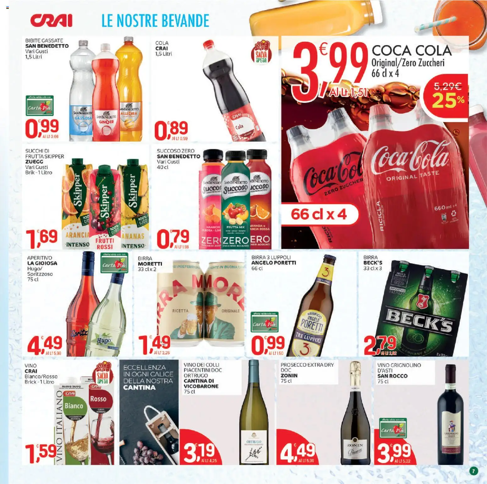 Volantino CRAI del 02.01.2026 | Pagina: 7 | Prodotti: Calice, Succo, Prosecco, Bibite