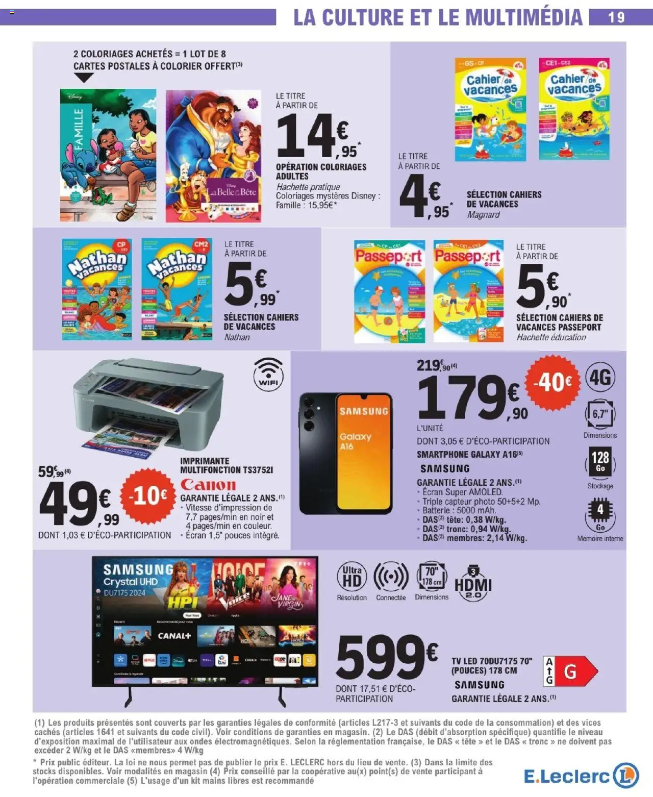  | Page: 19 | Produits: Smartphone, Imprimante, Télévision, TV led