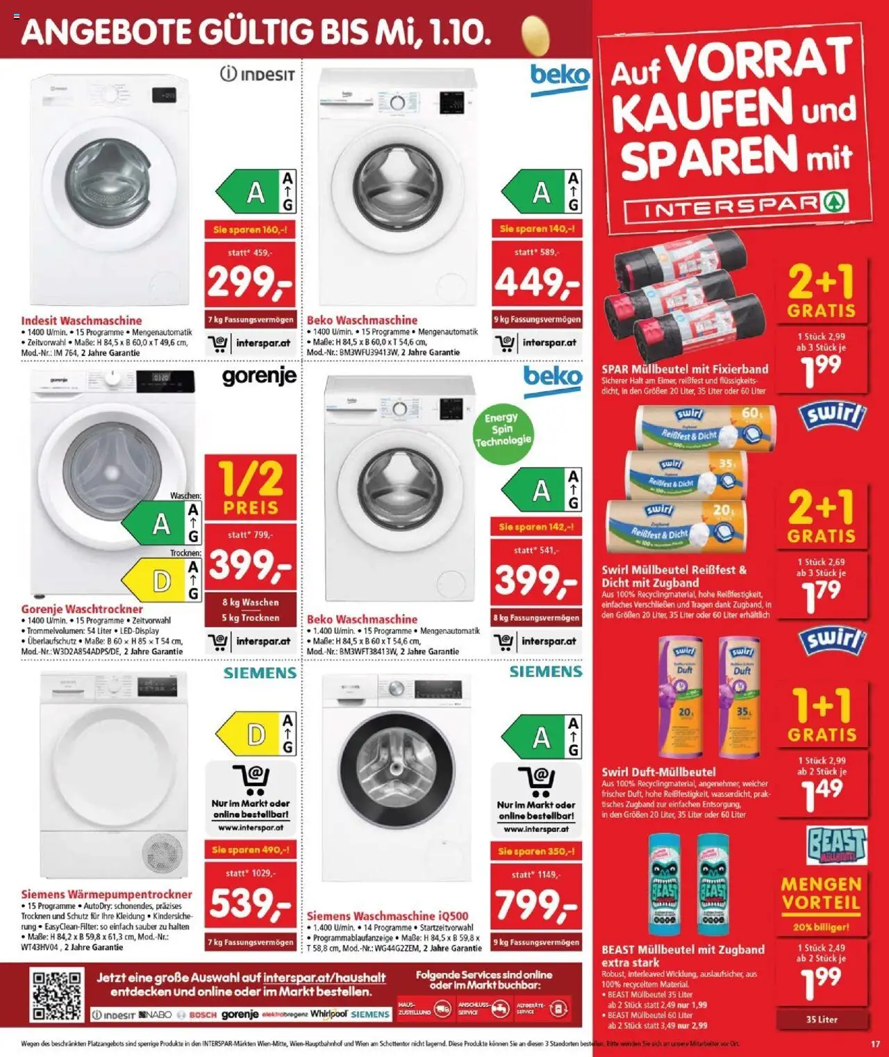 Interspar Flugblatt - Burgenland gültig ab 11.09.2025 | Seite: 17 | Produkte: Waschmaschine, Duft