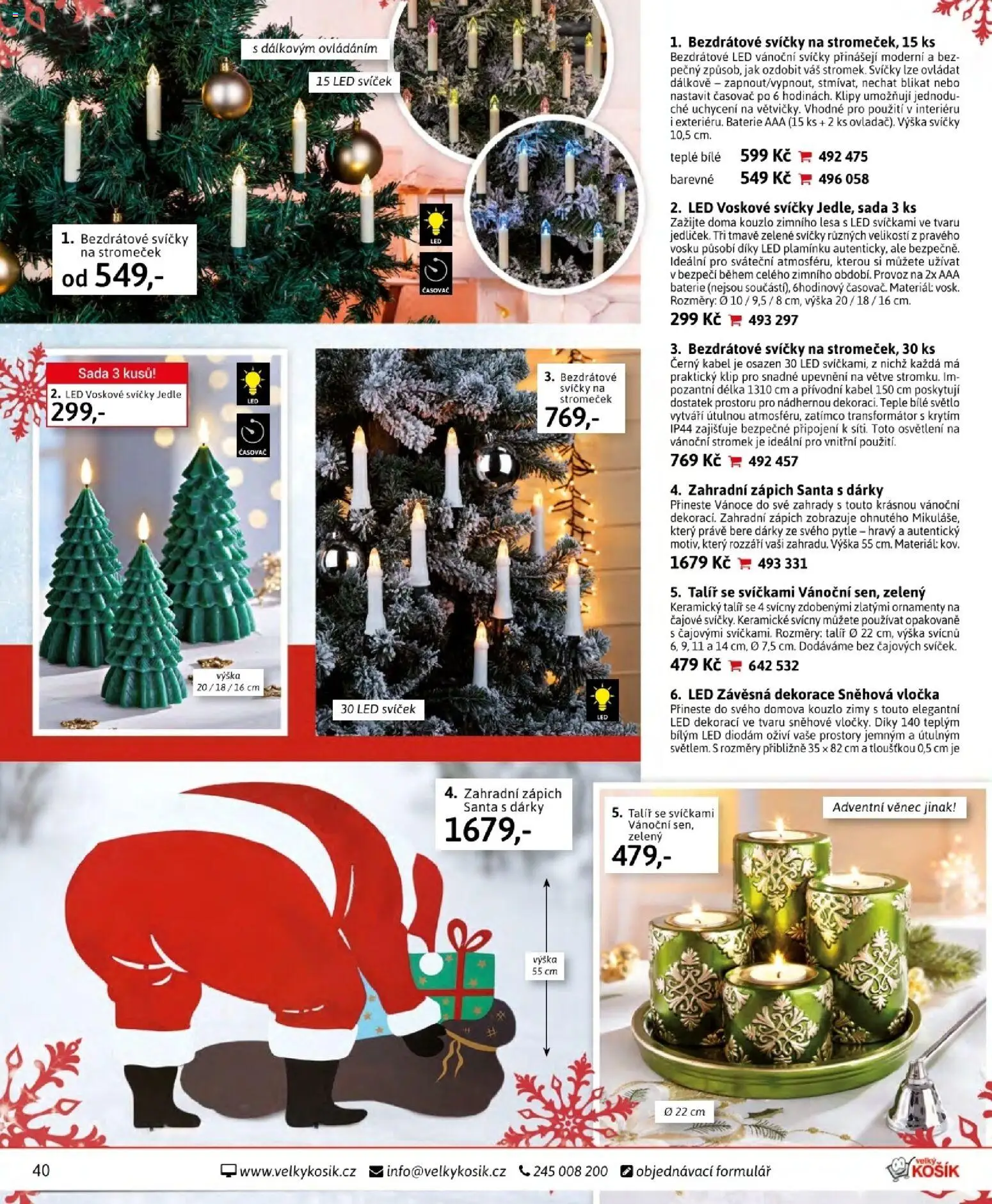 Velký Košík katalog listopad 2025 od 01.11.2025 | Strana: 40 | Produkty: Zápich, Kabel, Talíř, Svíčky