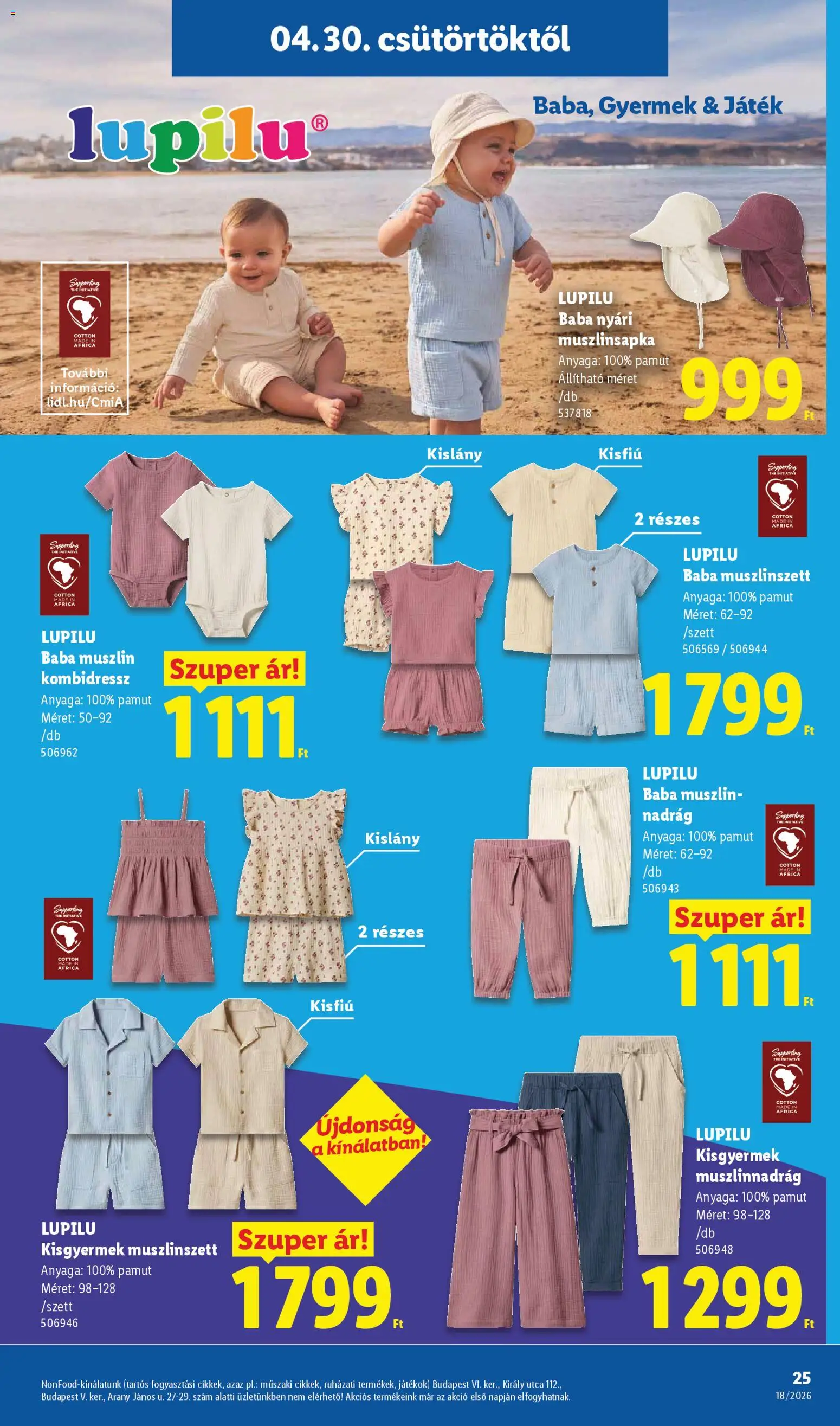 Lidl akciós ujság - amely érvényes a következő dátumtól: 30.04.2026 | Oldal: 25 | Termékek: Játék, Játékok, Nadrág