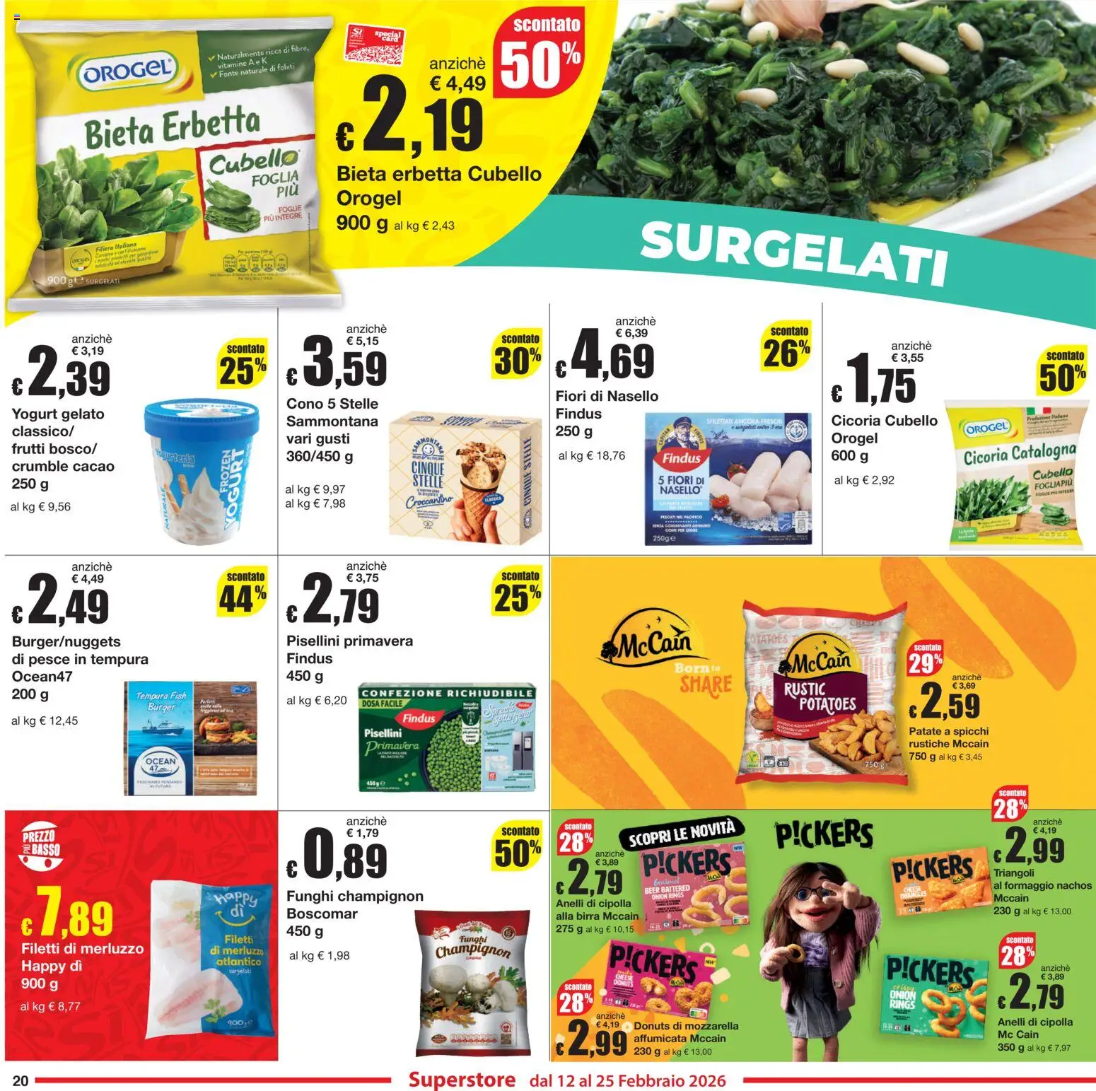 Volantino Sì con Te del 12.02.2026 | Pagina: 20 | Prodotti: Pesce, Merluzzo, Patate, Funghi