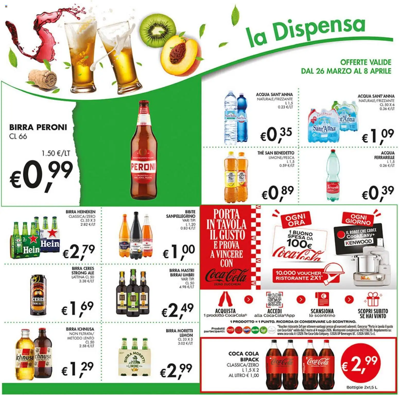 Volantino Coal del 26.03.2026 | Pagina: 15 | Prodotti: Acqua, Robot, Heineken, Coca Cola