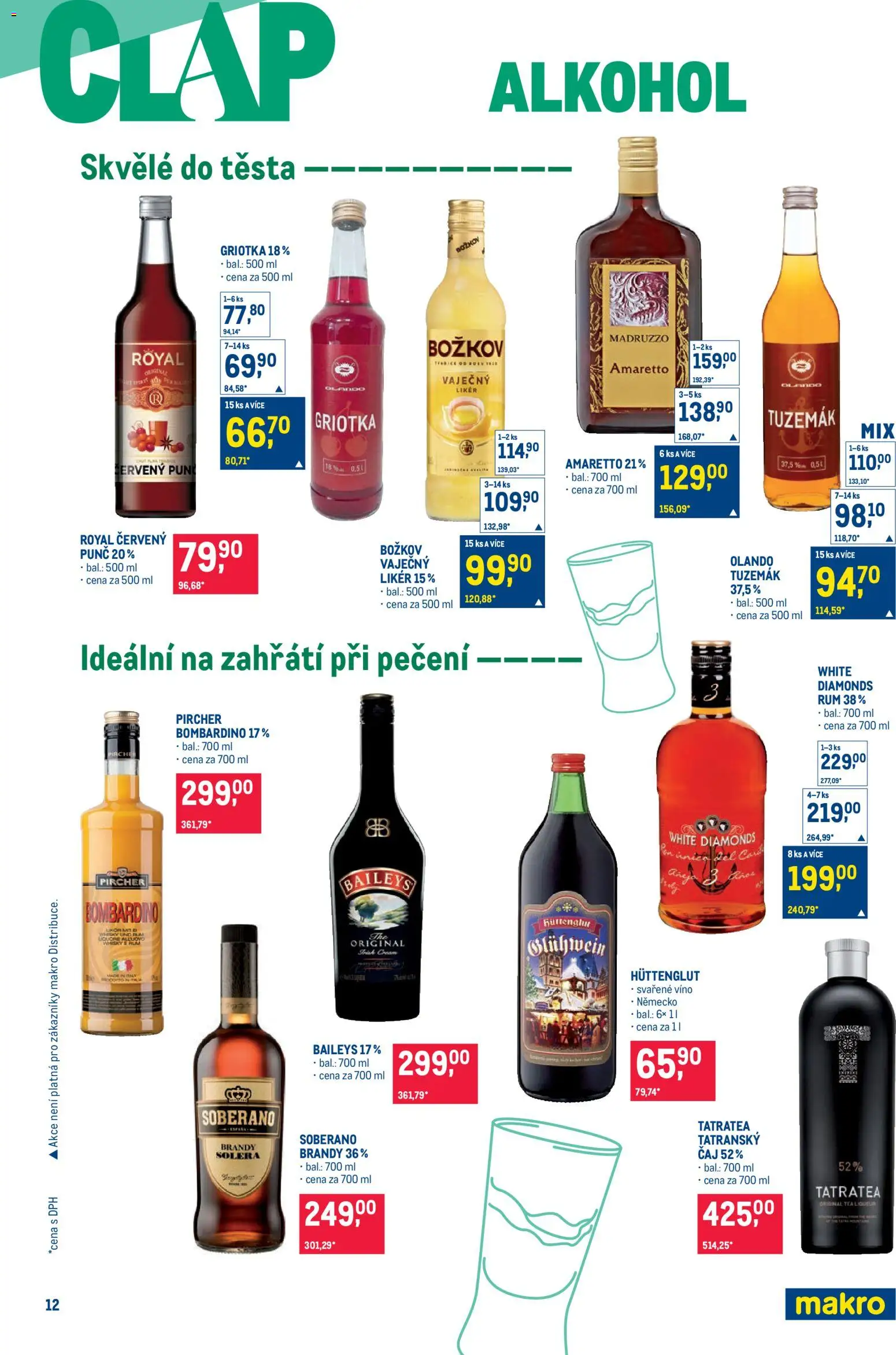 Makro leták - Pro milovníky jídla od 19.11.2025 | Strana: 12 | Produkty: Rum, Čaj, Brandy, Tatratea