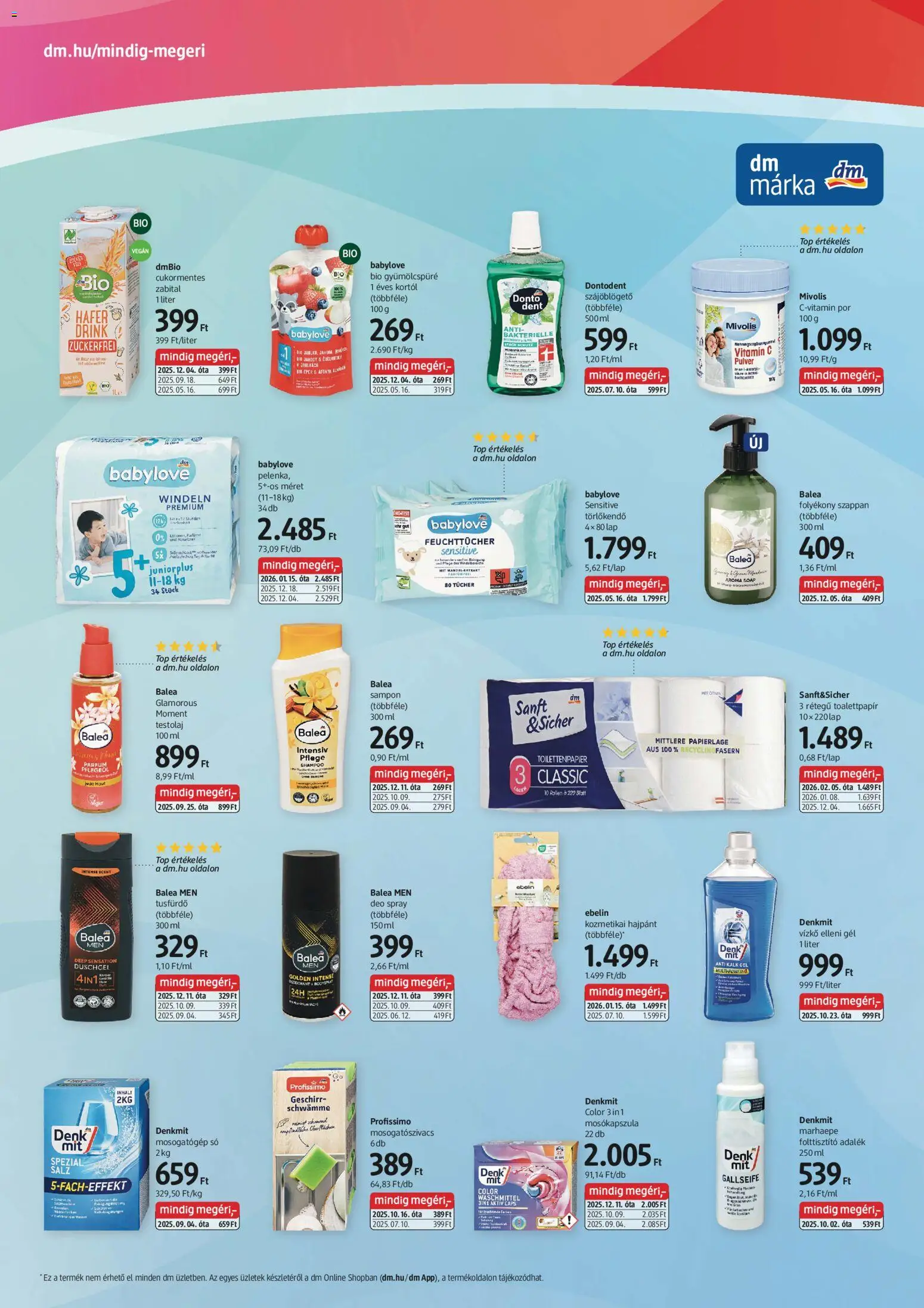 DM Drogerie Markt akciós ujság - amely érvényes a következő dátumtól: 19.02.2026 | Oldal: 2 | Termékek: Pelenka, Sampon, Vitamin c, Eper