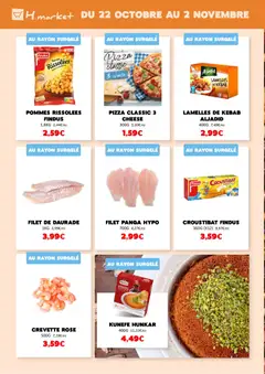 Hmarket - Prévisualisation de Hmarket catalogue valide à partir de 22.10.2025 | Page: 12 | Produits: Crevette, Daurade, Pizza, Pommes