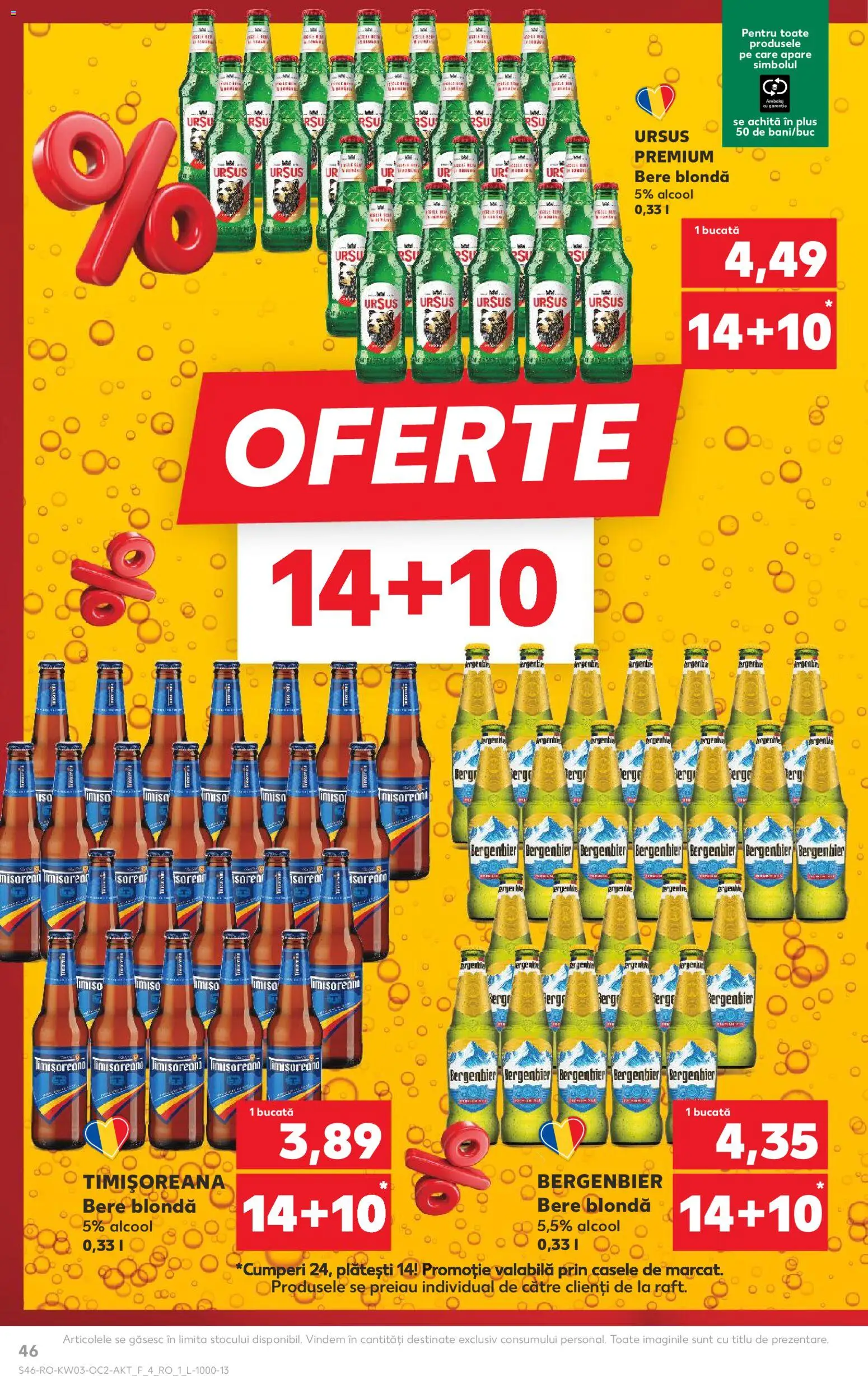 Noul catalog Kaufland – valabil de la 14.01.2026 | Pagină: 46 | Produse: Bere, Plastik Kulübe