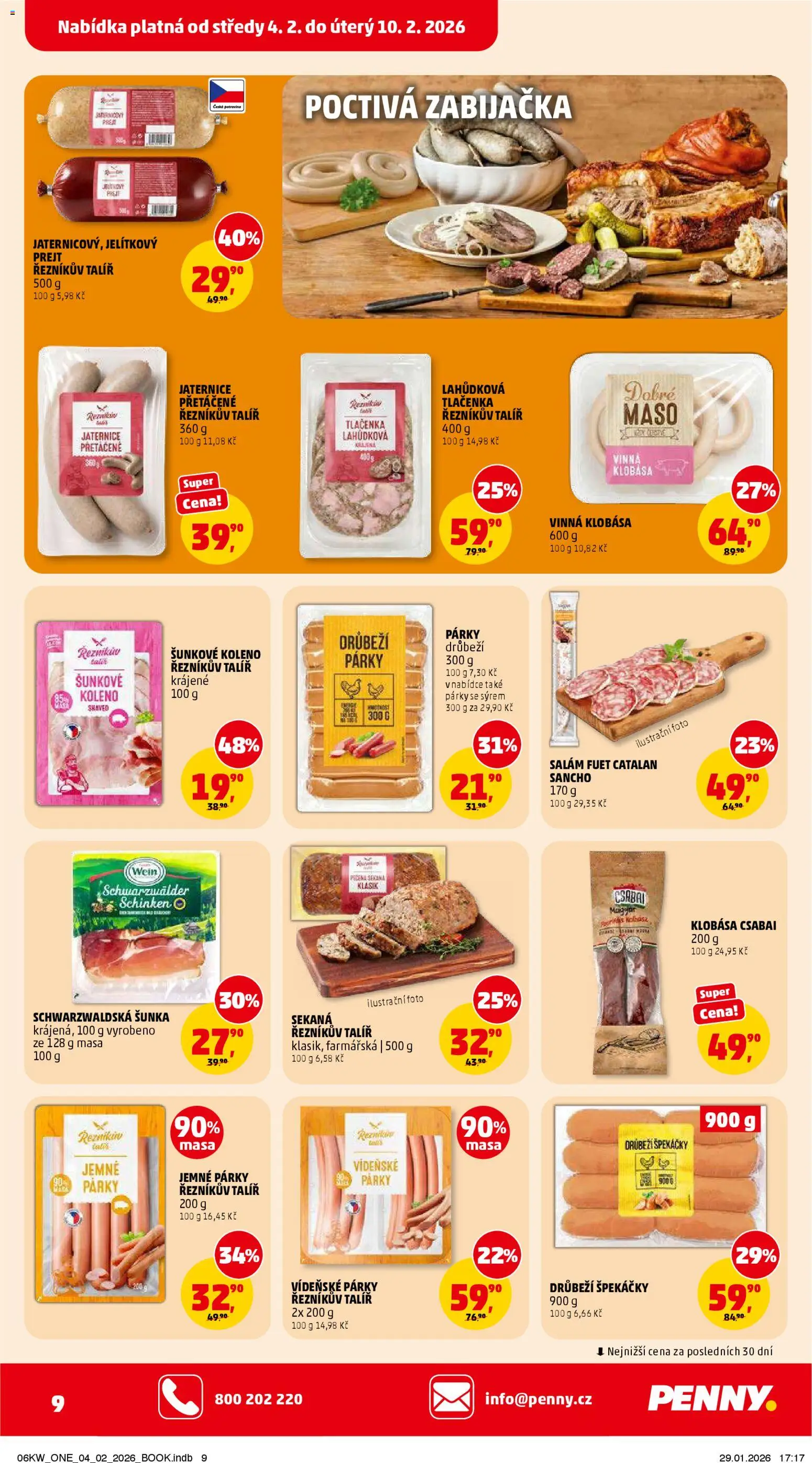 Penny Market leták - Čtvrtečník od 04.02.2026 | Strana: 9 | Produkty: Salám fuet, Špekáčky, Talíř, Fuet