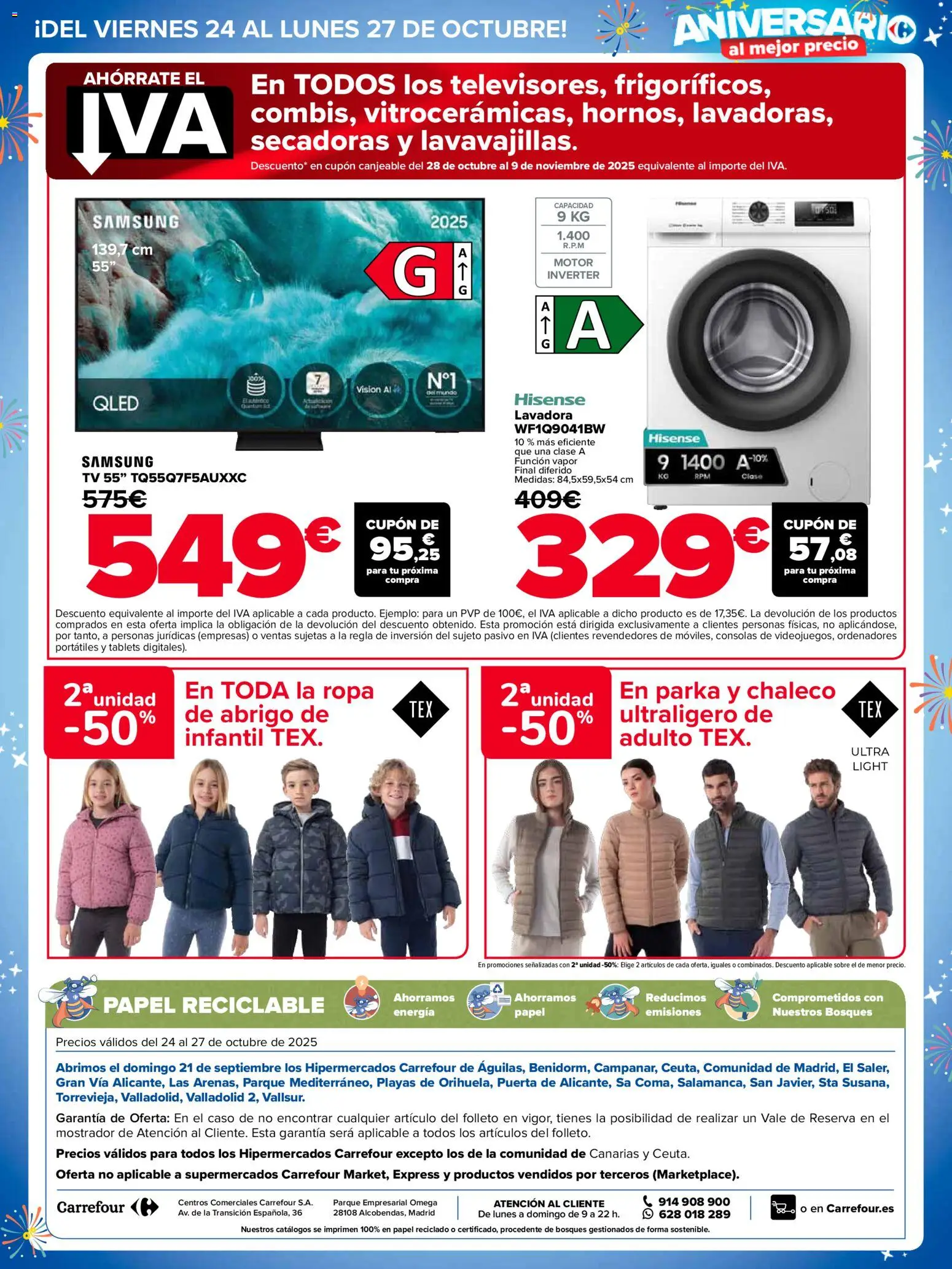 Carrefour folleto │ válido desde el 24.10.2025 | Página: 4 | Productos: Chaleco, Ropa, Lavadora