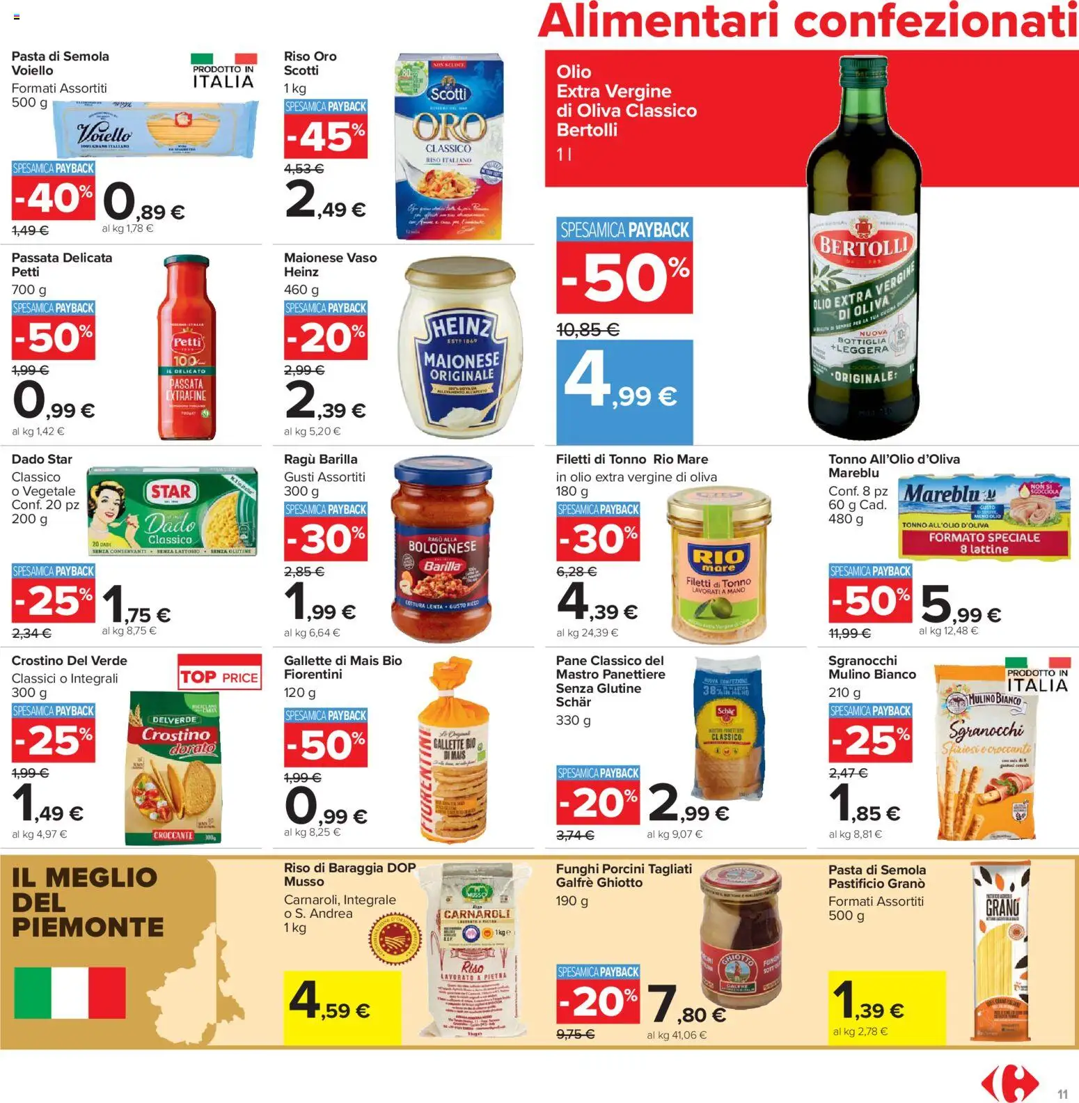 Volantino Carrefour del 13.03.2026 | Pagina: 11 | Prodotti: Maionese, Olio, Pasta, Vaso