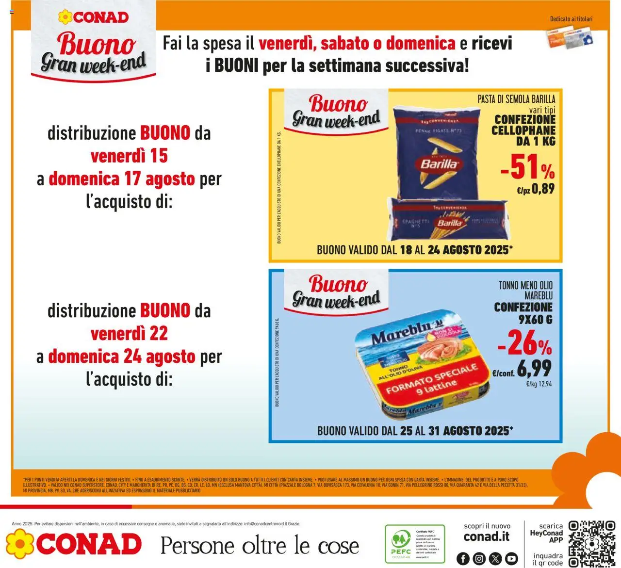 Volantino Conad del 13.08.2025 | Pagina: 34 | Prodotti: Olio, Pasta, Tonno, Penne