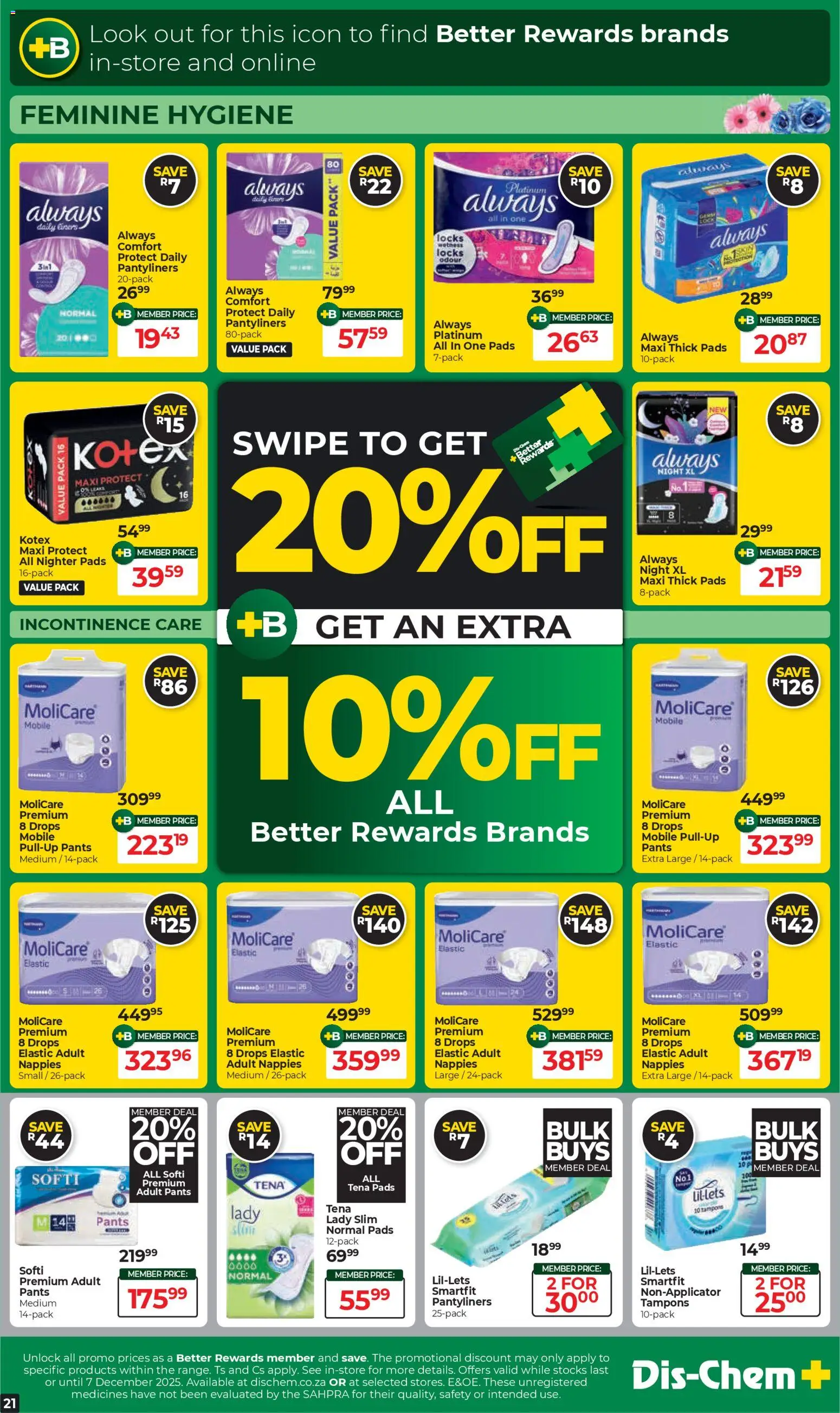 New Dis-Chem catalogue – valid from 18.11.2025 | Page: 21 | Products: Pants, Pads, Nappies