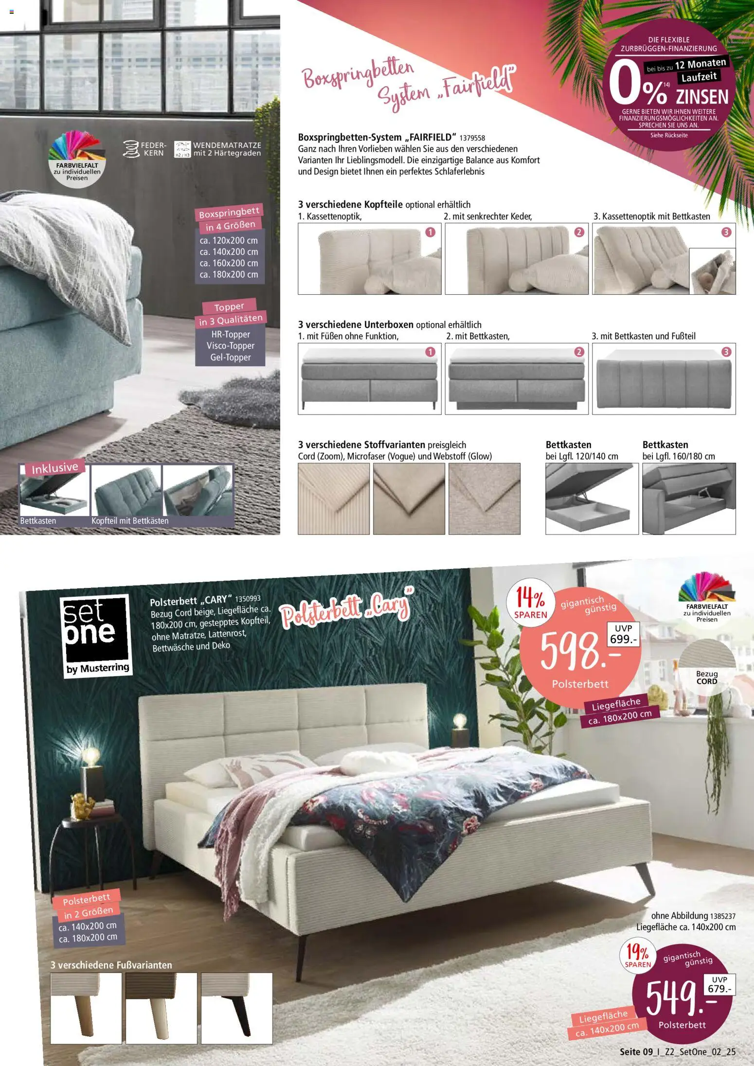 Zurbrüggen - Set One by Musterring – gültig ab 22.12.2025 | Seite: 9 | Produkte: Boxspringbett, Polsterbett, Topper, Bettwäsche