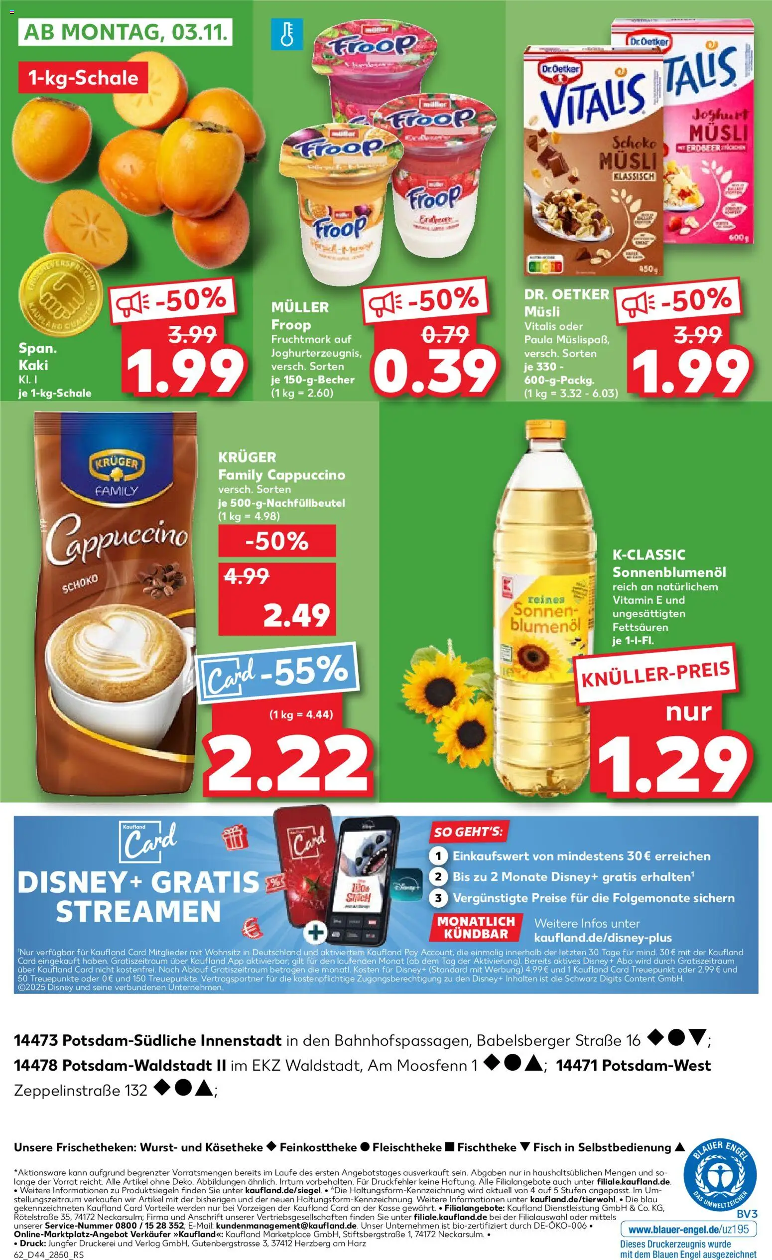 Kaufland prospekt Potsdam	 – gültig ab 30.10.2025 | Seite: 62 | Produkte: Froop, Sonnenblumenol, Fisch, Kaki