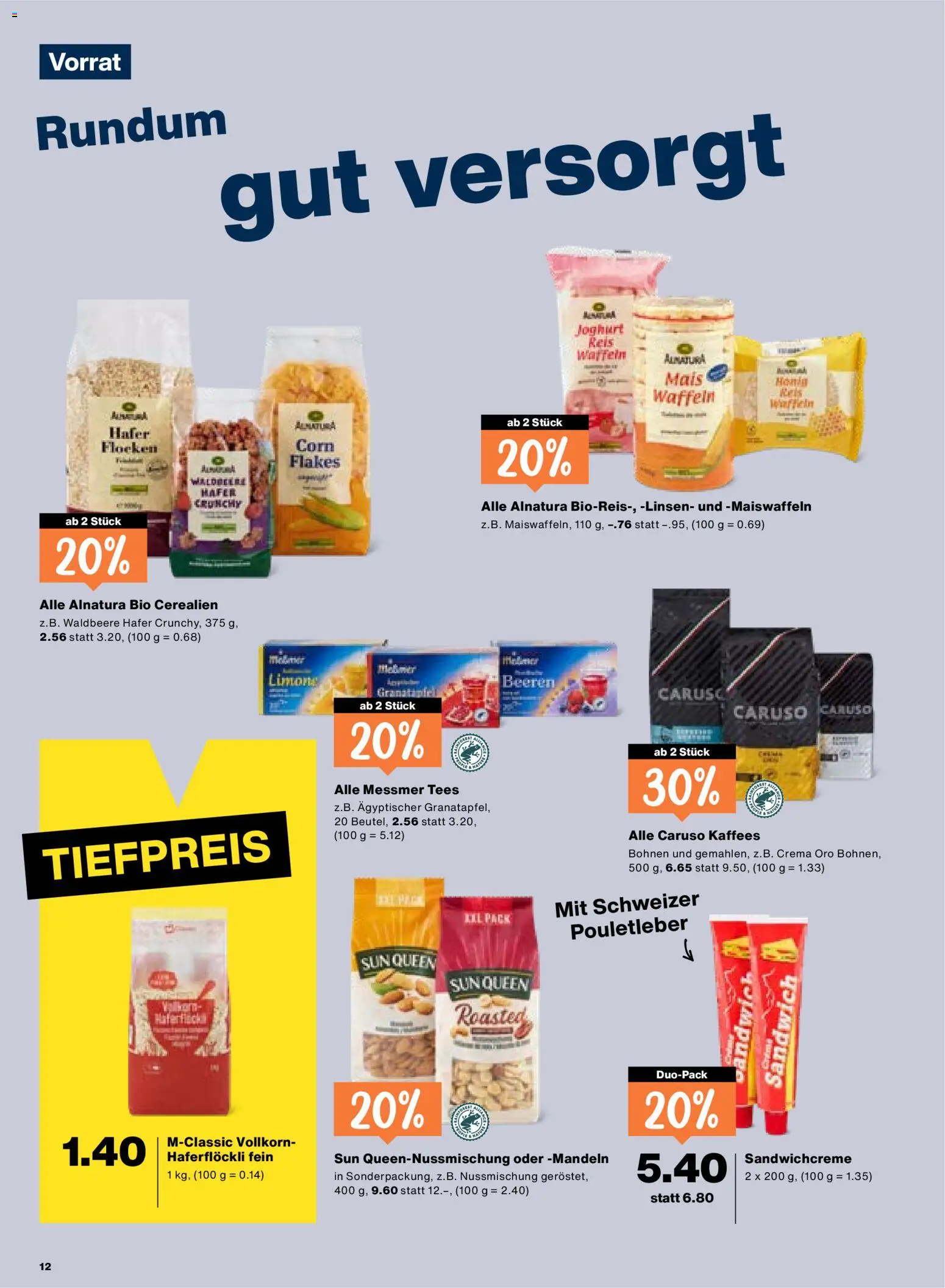 Migros aktionen – gültig ab 23.04.2026 | Seite: 12 | Produkte: Waffeln, Joghurt, Reis, Flocken