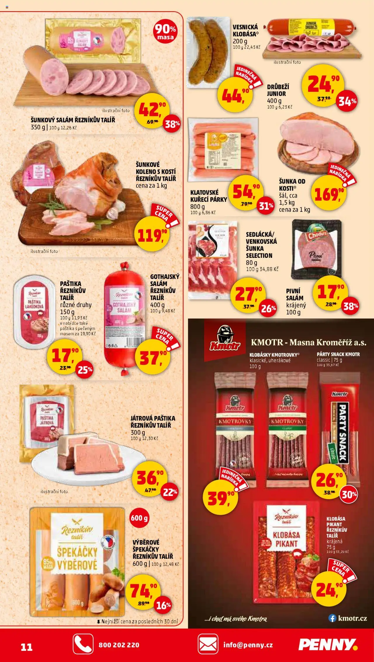 Penny Market leták - Čtvrtečník od 25.09.2025 | Strana: 11 | Produkty: Klobása, Talíř, Šunkový salám, Paštika
