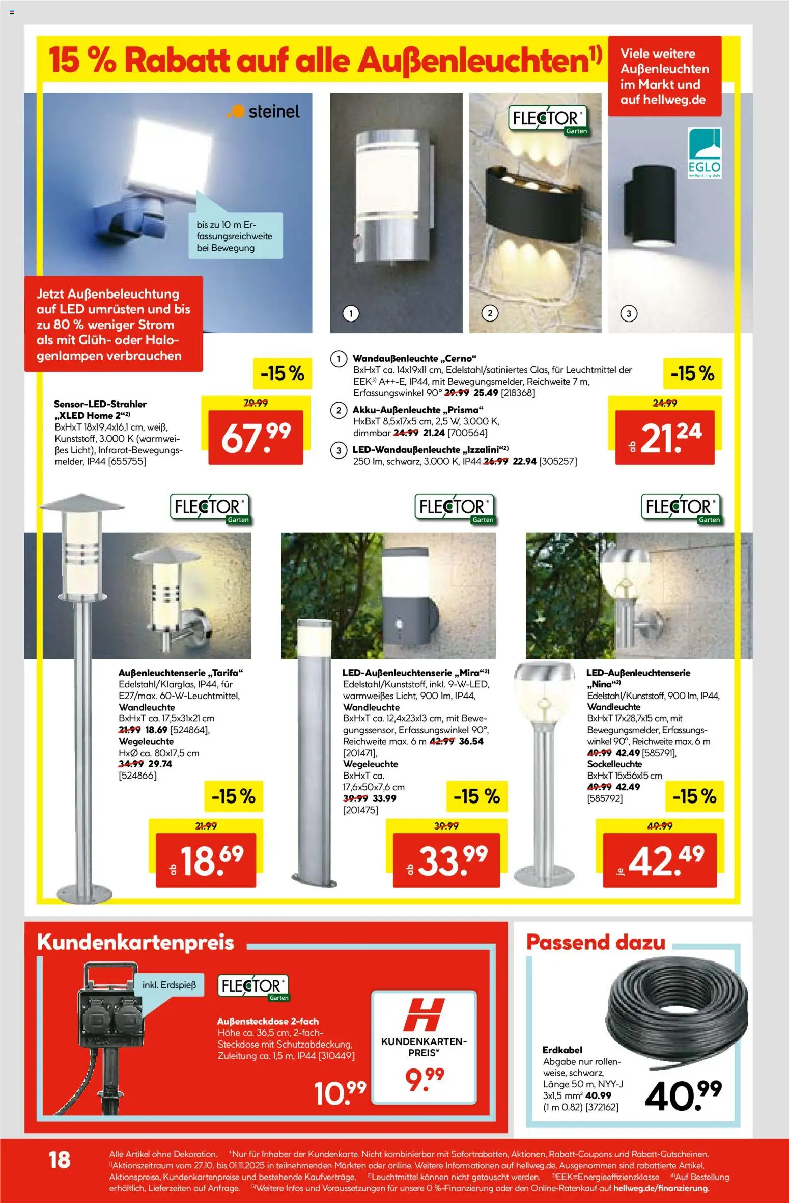 Hellweg Prospekt – gültig ab 27.10.2025 | Seite: 18 | Produkte: Steckdose, Wandleuchte