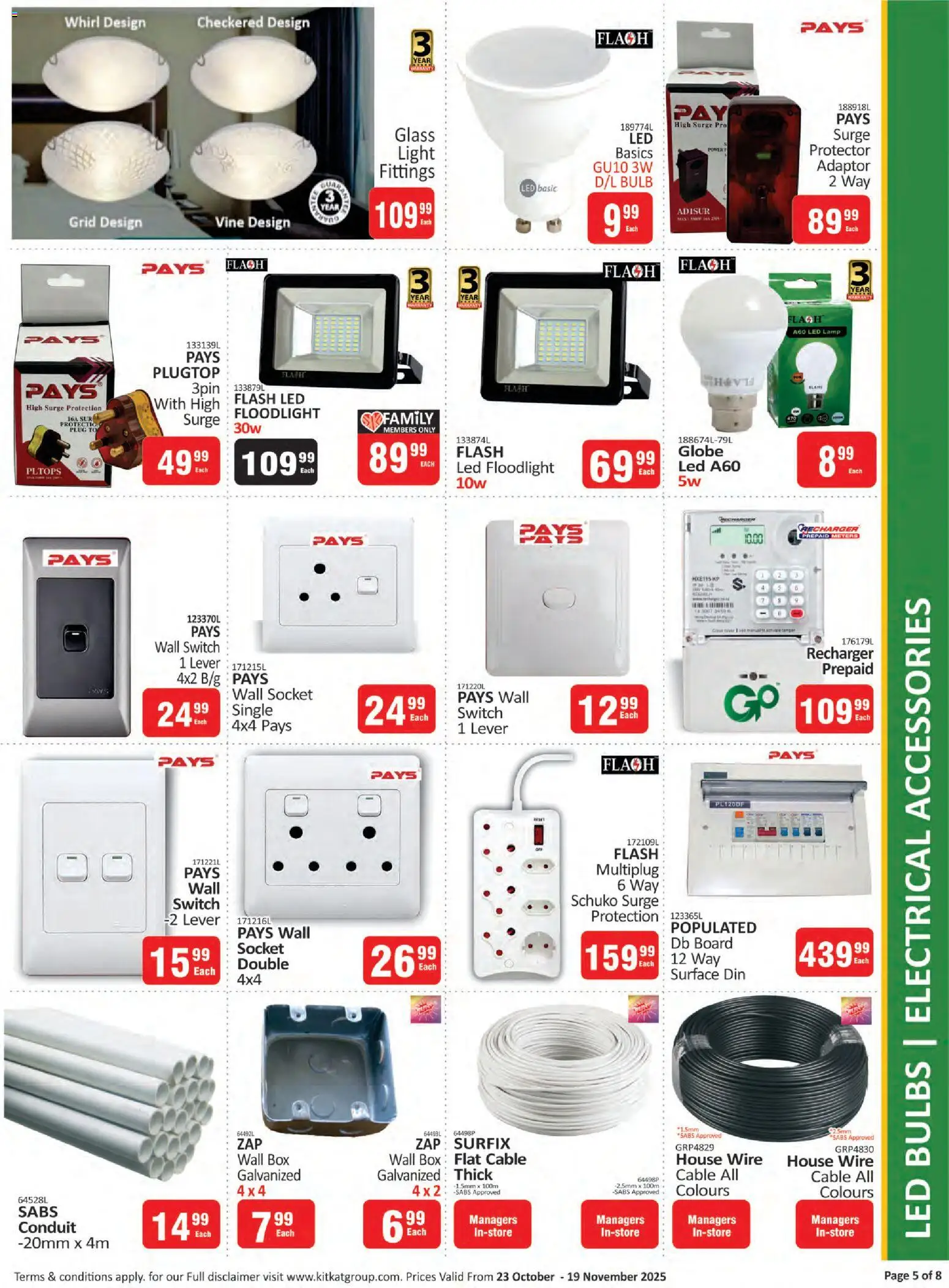 New KIT KAT Cash & Carry catalogue – valid from 23.10.2025 | Page: 5 | Products: Cable, Globe, Socket, Light